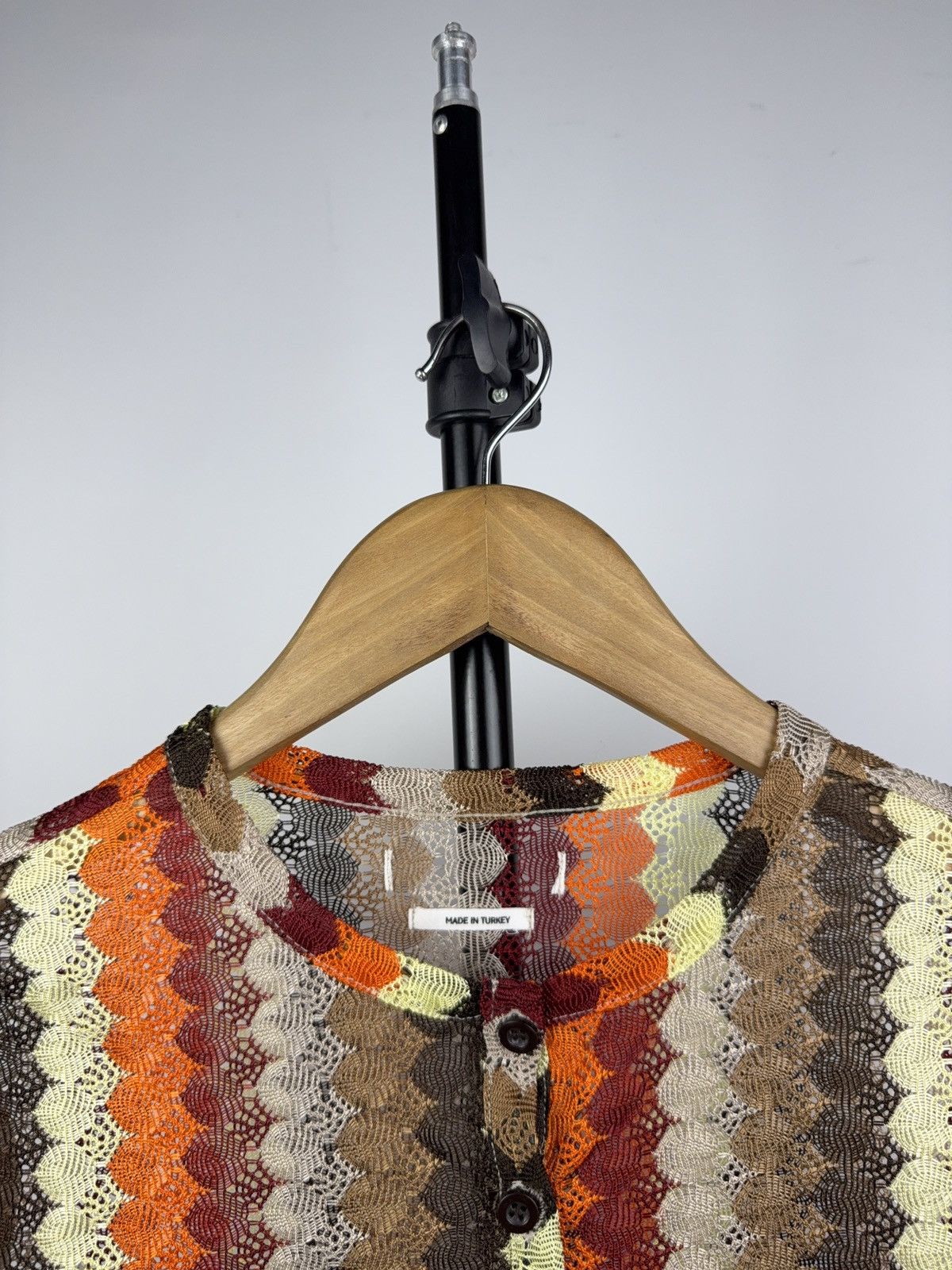 Japanese Brand Retro Avant-Garde Mesh Knit Zigzag Top 70s Missoni Style Size XS / US 0-2 / IT 36-38 - 3 Thumbnail
