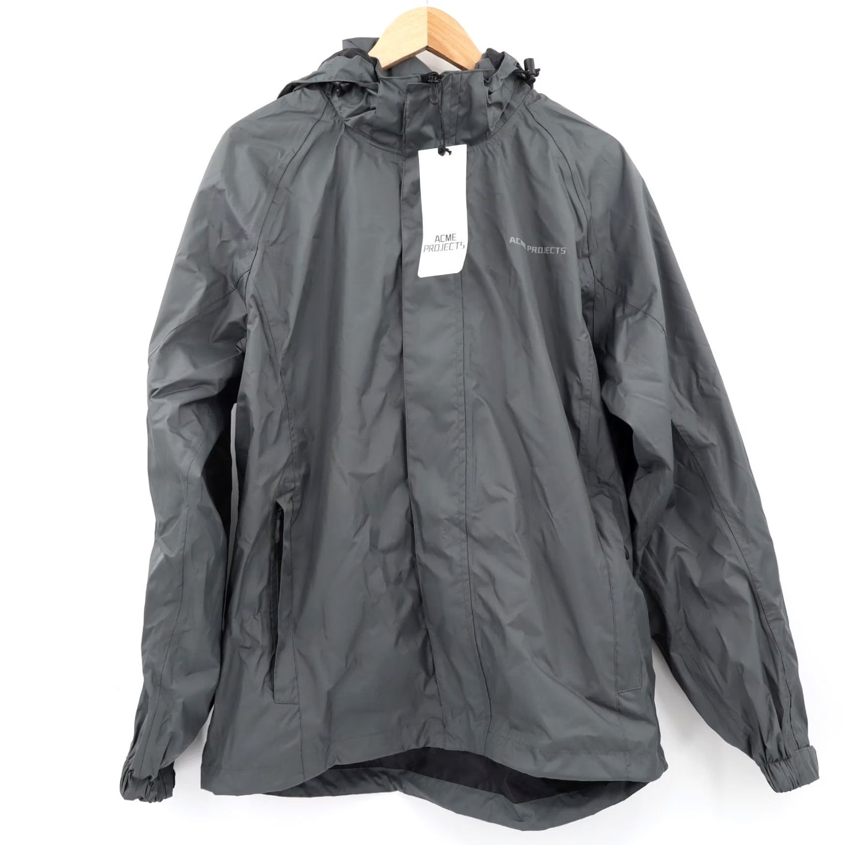 Rains Acme Jacket Rain Coat Hooded Waterproof 1000MM Gray L Men New Weather Gear Zip Full Zip Pockets Stand-Up Collar Nylon Lining Size US L / EU 52-54 / 3 - 2 Thumbnail