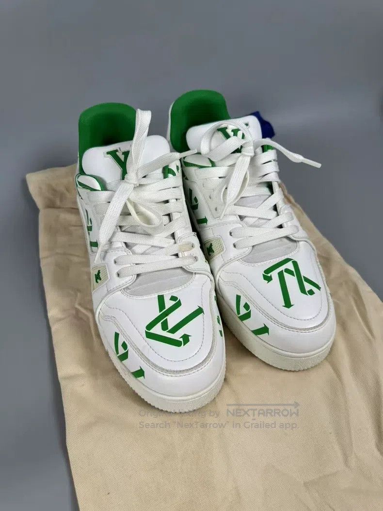 Louis Vuitton Louis Vuitton Black, white and green printed casual shoes Size US 7 / EU 40 - 3 Thumbnail