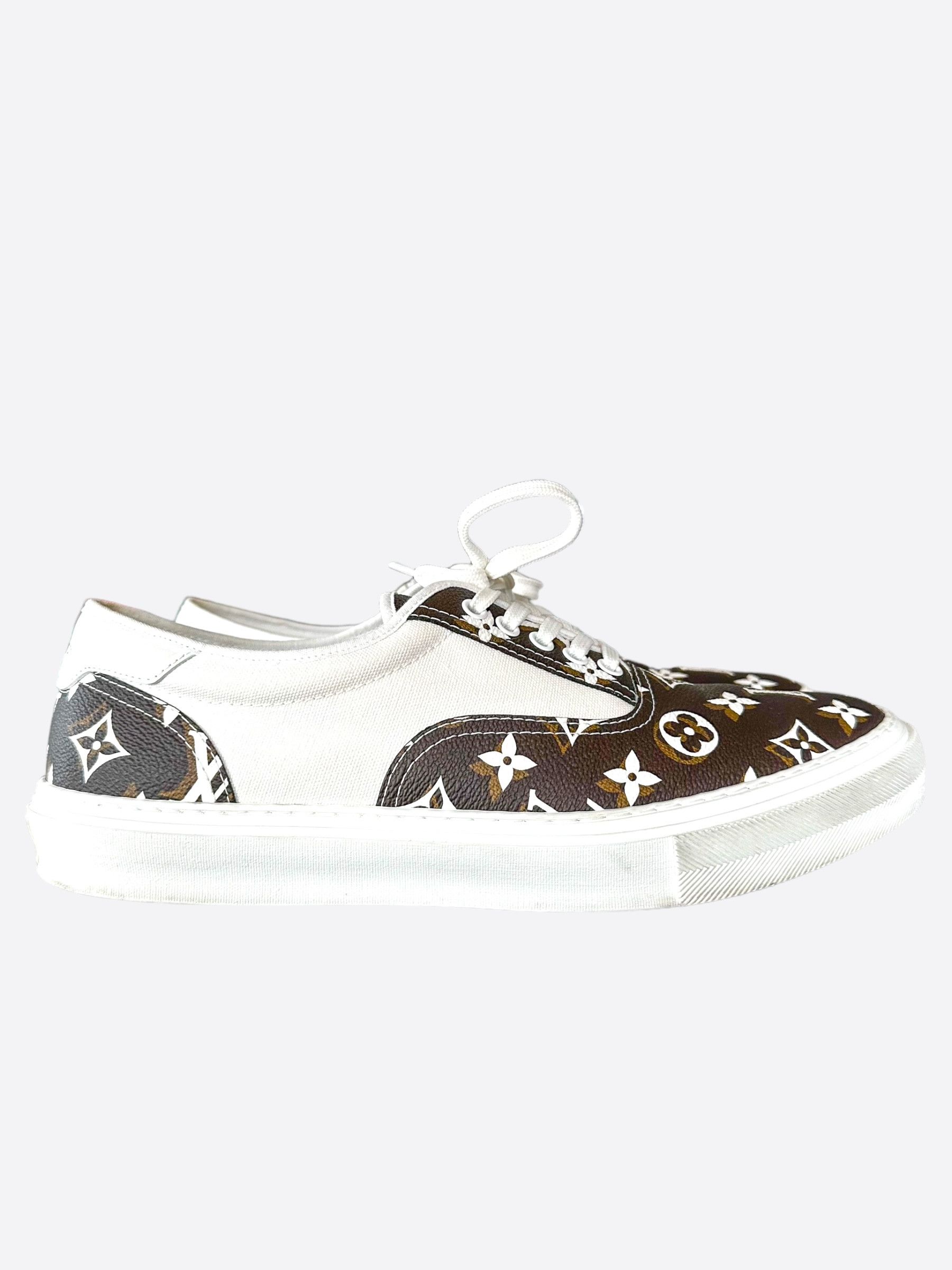 Louis Vuitton Louis Vuitton Brown & White Monogram Trocadero Sneakers Size US 11.5 / EU 44-45 - 1 Thumbnail