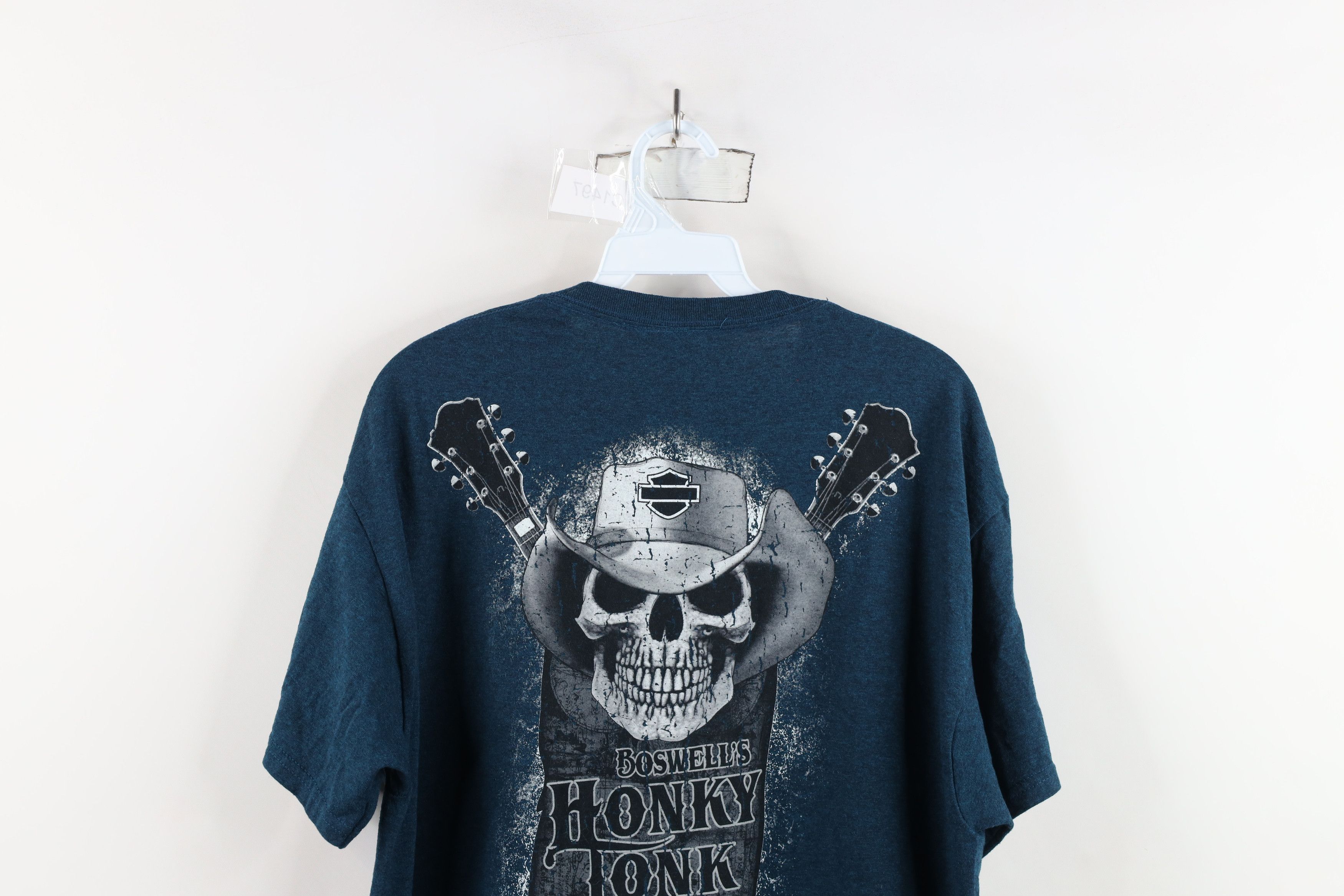 Harley Davidson × Vintage Vintage Y2K Harley Davidson Guitar Fire Flames Skull T-Shirt Size US L / EU 52-54 / 3 - 12 Thumbnail