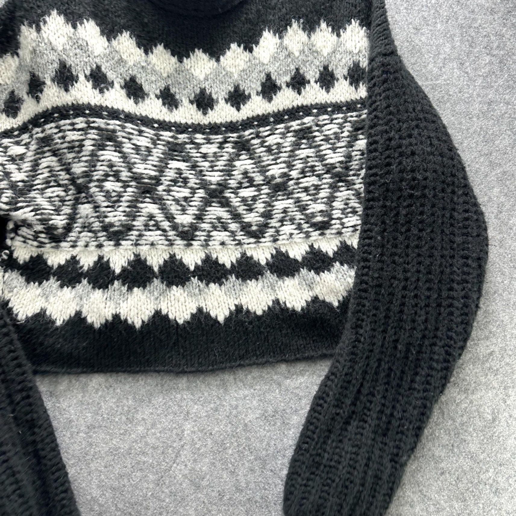 Free People Free People Sweater Womens Medium Black Fair Isle Mock Neck Cropped Pullover Size M / US 6-8 / IT 42-44 - 4 Thumbnail