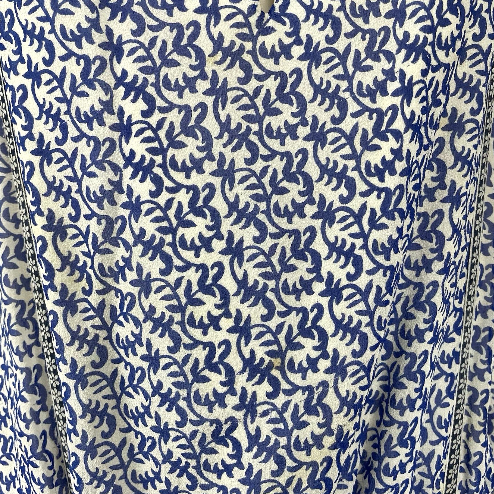 Joie JOIE Maxi Dress Blue & White Silk Chiffon Printed Side Slits Lined Sleeveless Size Large L Size L / US 10 / IT 46 - 5 Thumbnail