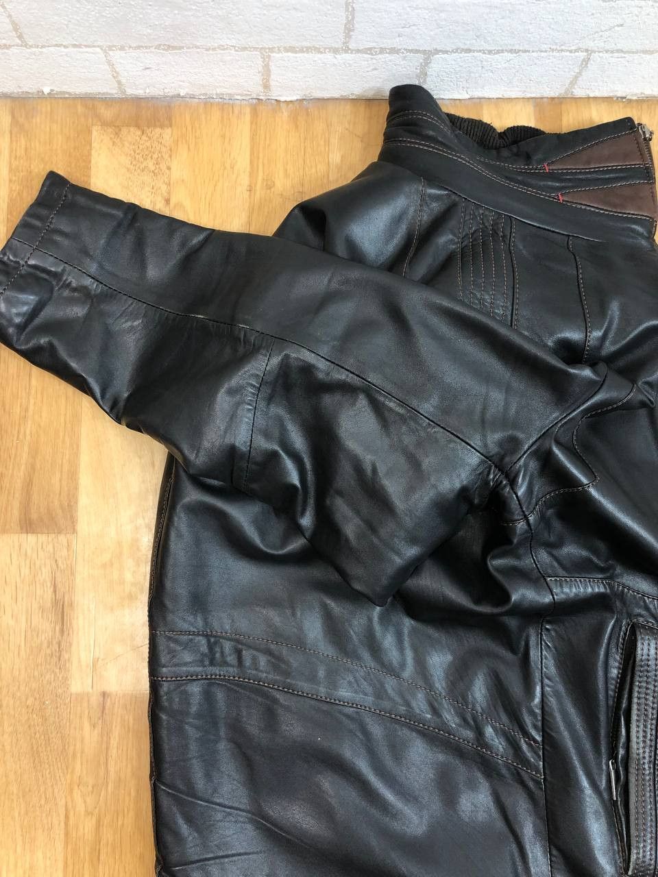 Genuine Leather 90s genuine leather gray boxy bomber jacket avant garde Size US L / EU 52-54 / 3 - 16 Thumbnail