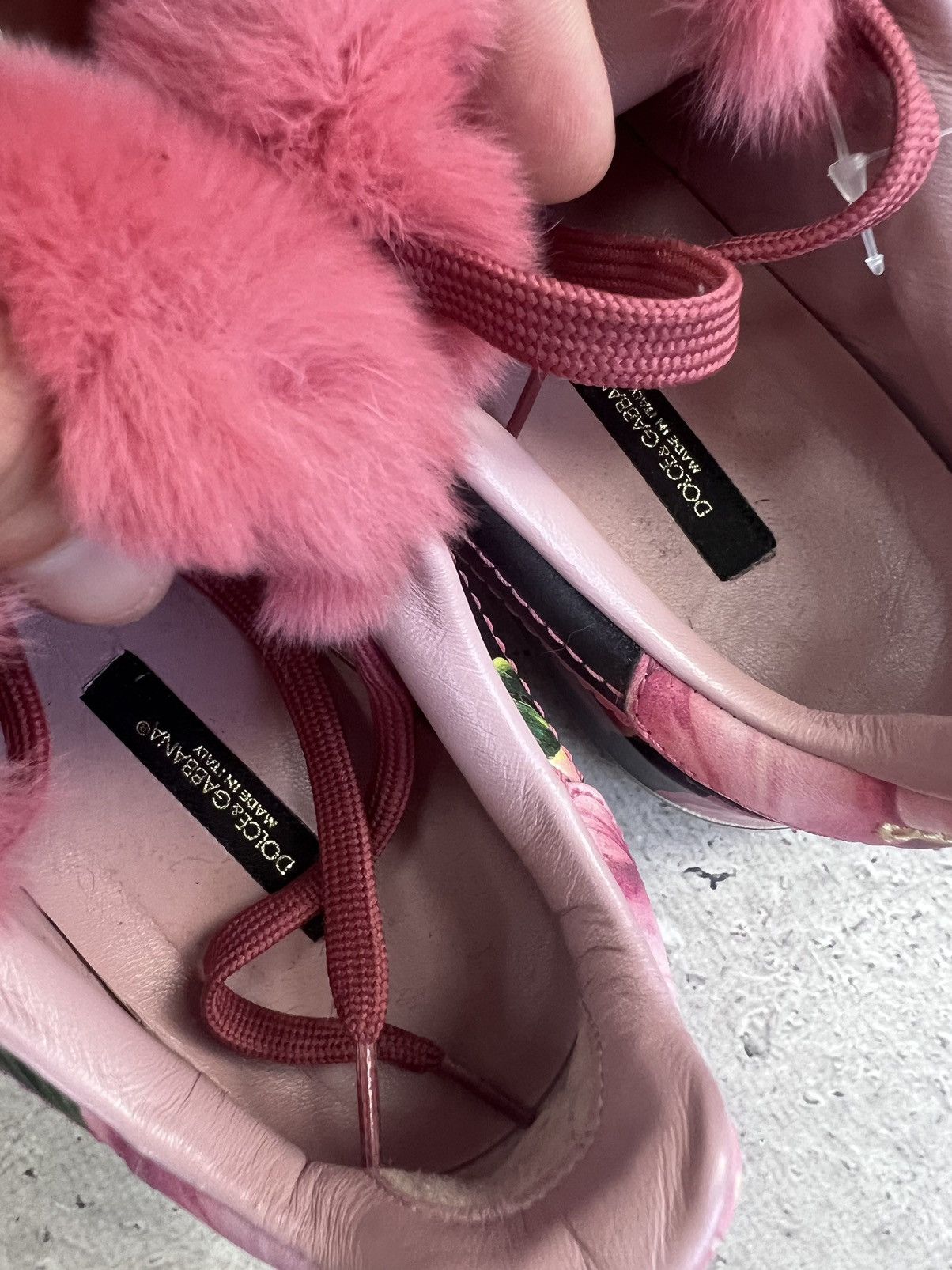 Designer × Dolce & Gabbana Dolce & Gabbana FUR FLORAL LEATHER Sneakers Size US 6 / IT 36 - 7 Thumbnail