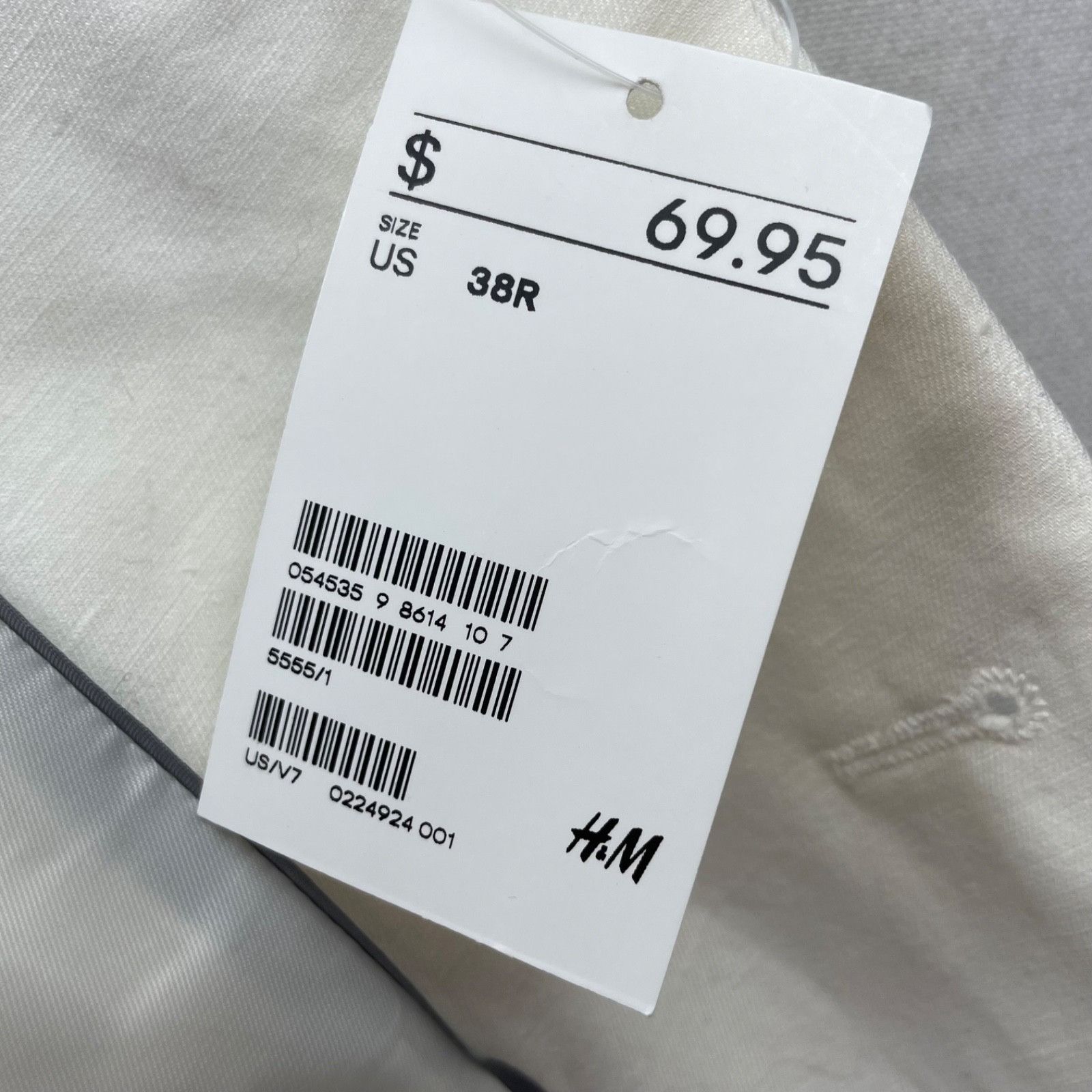 H&M NEW H&M Men's Cotton/Linen 2-Button Blazer White • 38R US Size 38R - 7 Thumbnail