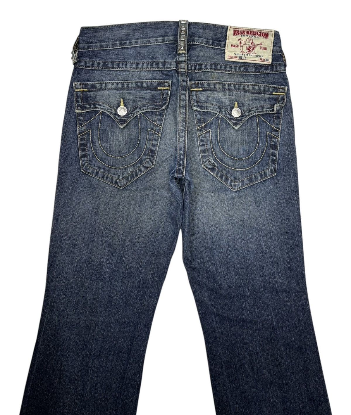Hysteric Glamour × Le Grande Bleu (L.G.B.) × True Religion TRUE RELIGION METAL STUDDED FLARE JEANS BOOTCUT BILLY Size US 32 / EU 48 - 6 Thumbnail
