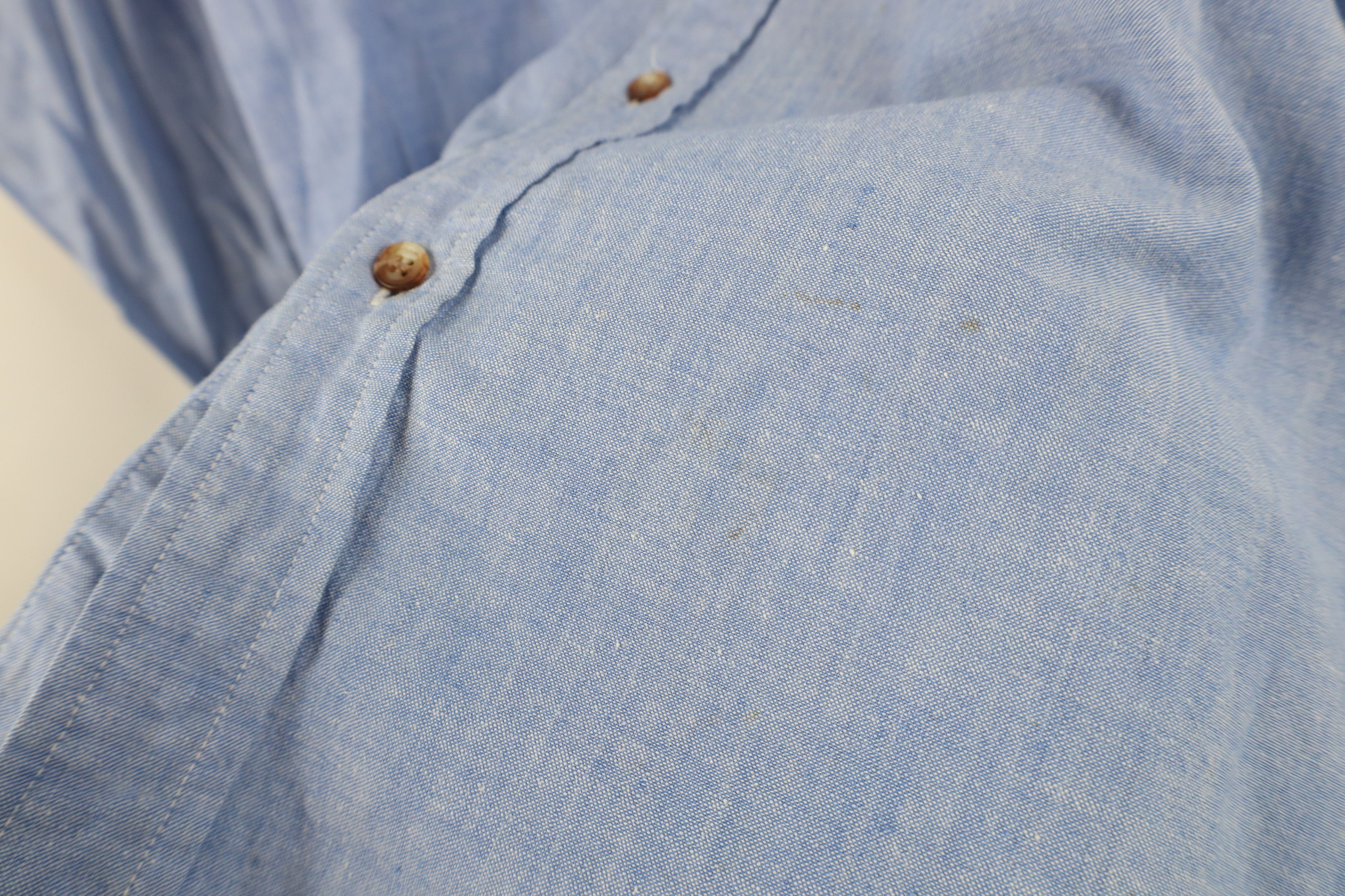 Izod Vintage 80s Izod Lacoste Collar Chambray Button Shirt Blue Size US M / EU 48-50 / 2 - 8 Thumbnail
