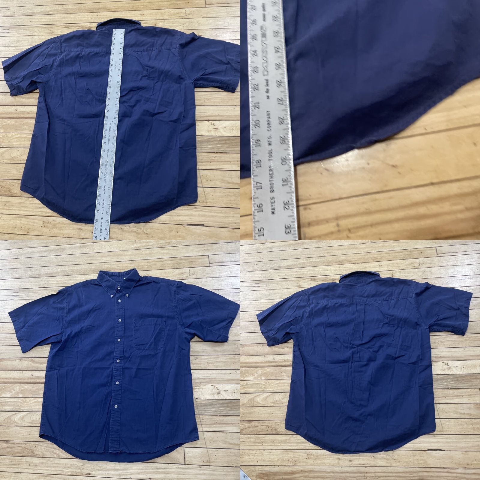 Van Heusen VINTAGE Van Heusen Shirt Men L Blue Short Sleeve Oxford Twill 90s Y2k Button Up Casual Mens Regular Fit 1900s? Size US L / EU 52-54 / 3 - 8 Thumbnail
