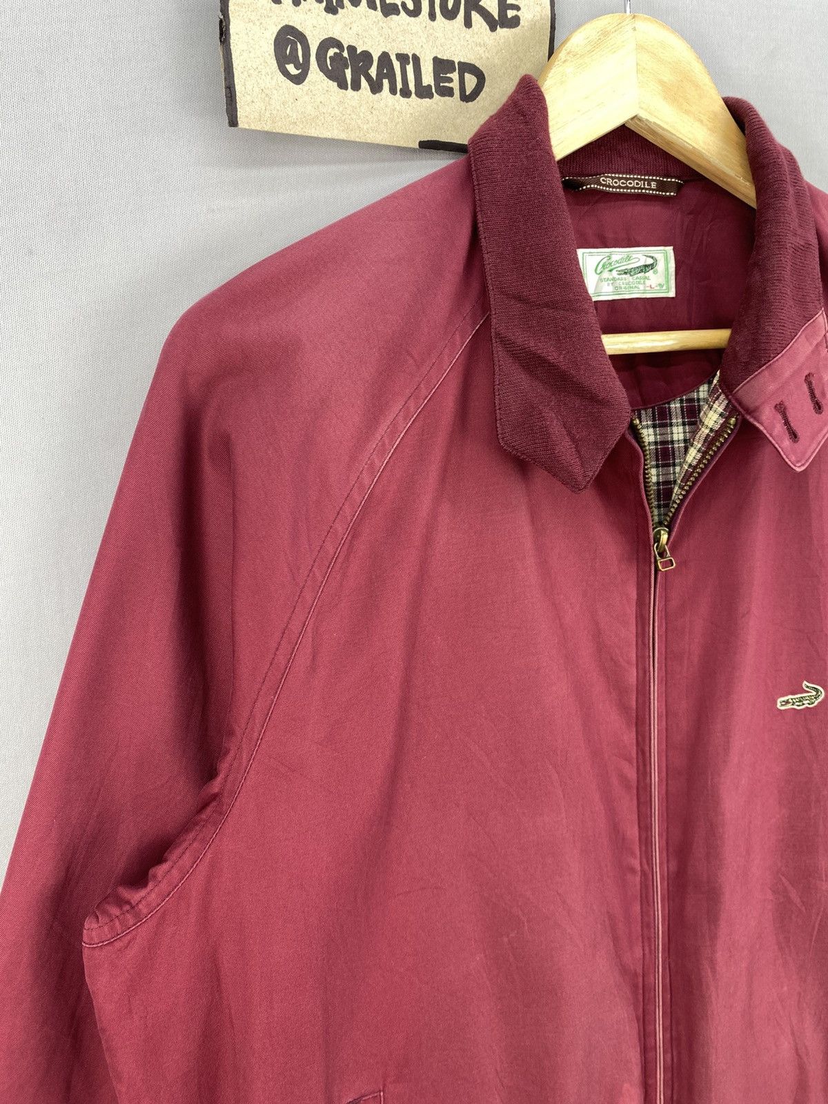 Japanese Brand Crocodile Bomber Style Jacket Maroon Colour Size US L / EU 52-54 / 3 - 2 Thumbnail