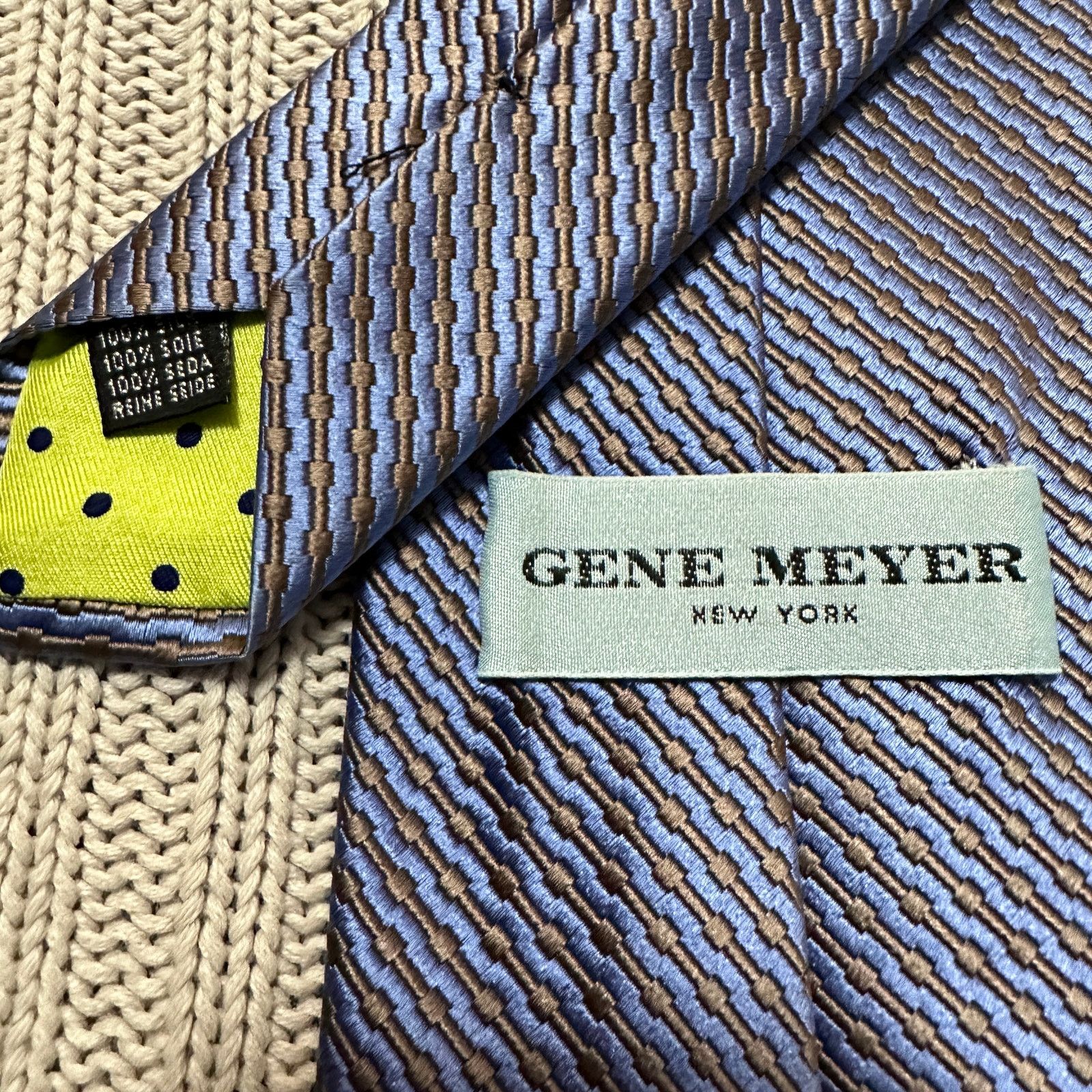 Other Gene Meyer lilac and bronze striped silk tie Size ONE SIZE - 3 Thumbnail