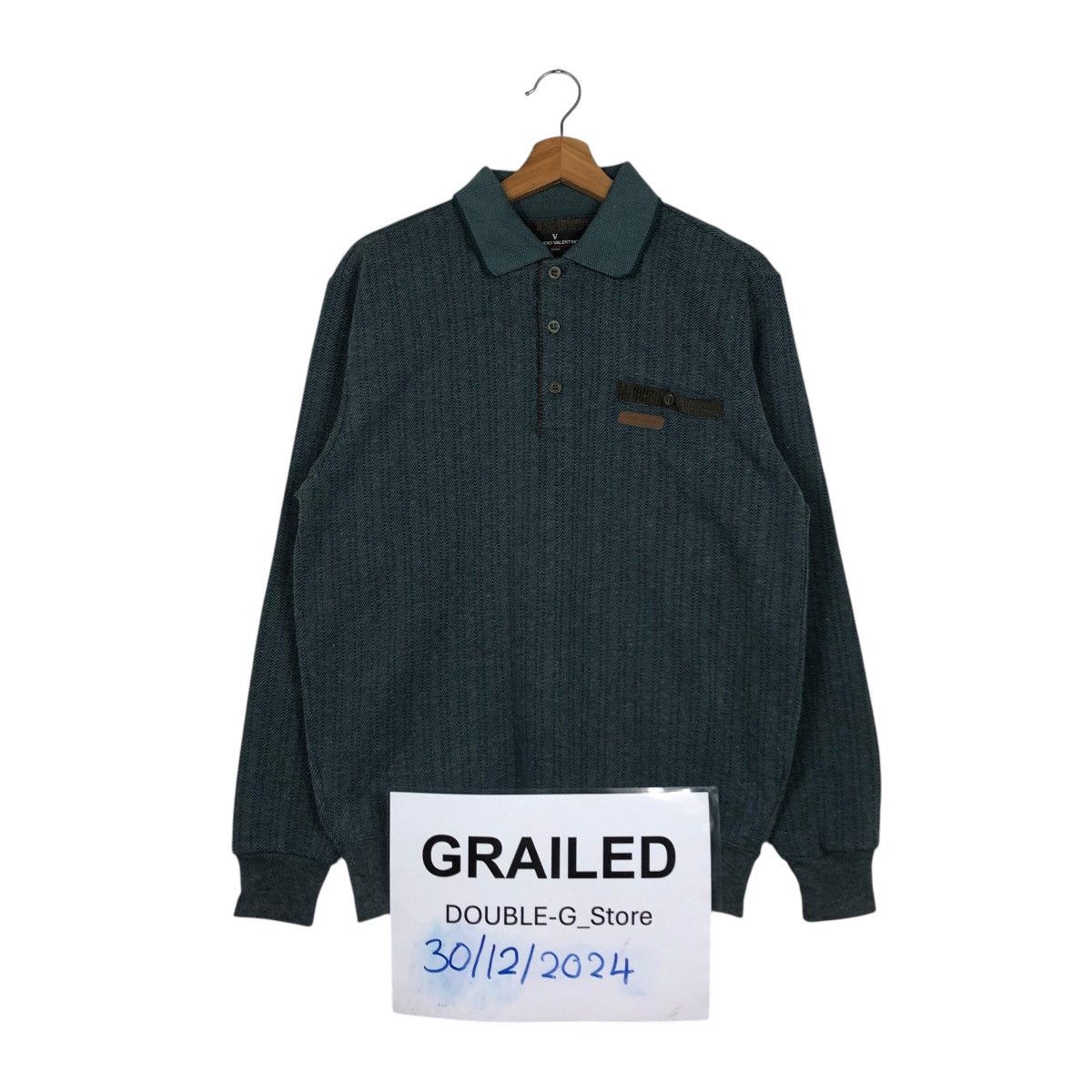 Japanese Brand × Vintage 📌Vintage Collar Sweatshirt Claudio Valentino Paris Size US L / EU 52-54 / 3 - 1 Thumbnail