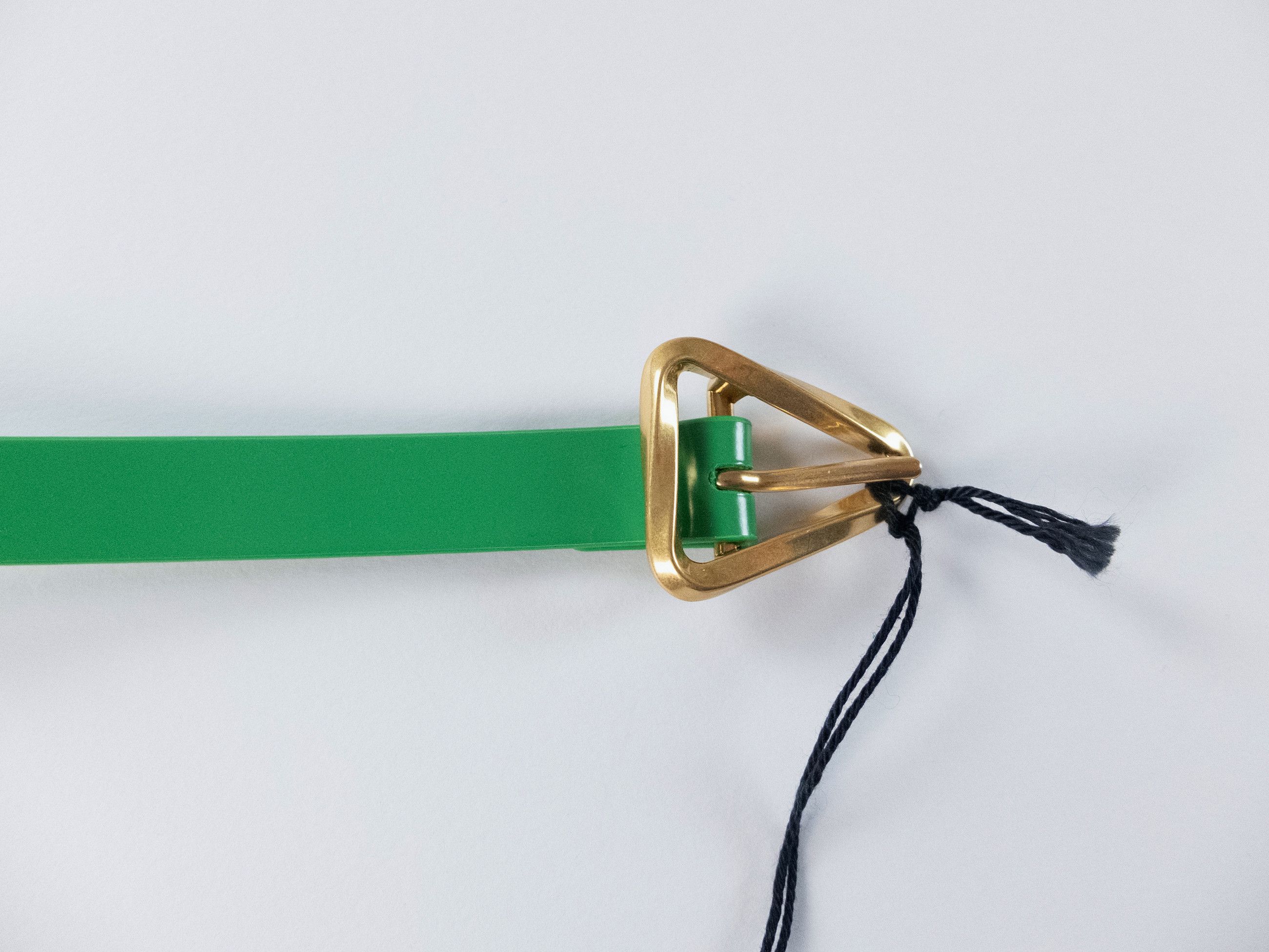 Bottega Veneta BOTTEGA VENETA Grasp green & gold triangle leather belt 90 Size ONE SIZE - 4 Thumbnail