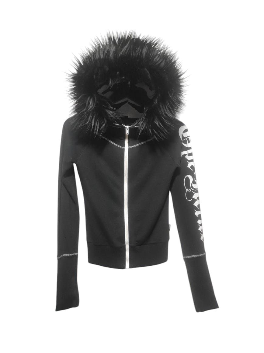 14th Addiction Open Mine Skull Zipper Fur Hoodie LGB IfSixWasNine style Size US XXS / EU 40 - 2 Thumbnail