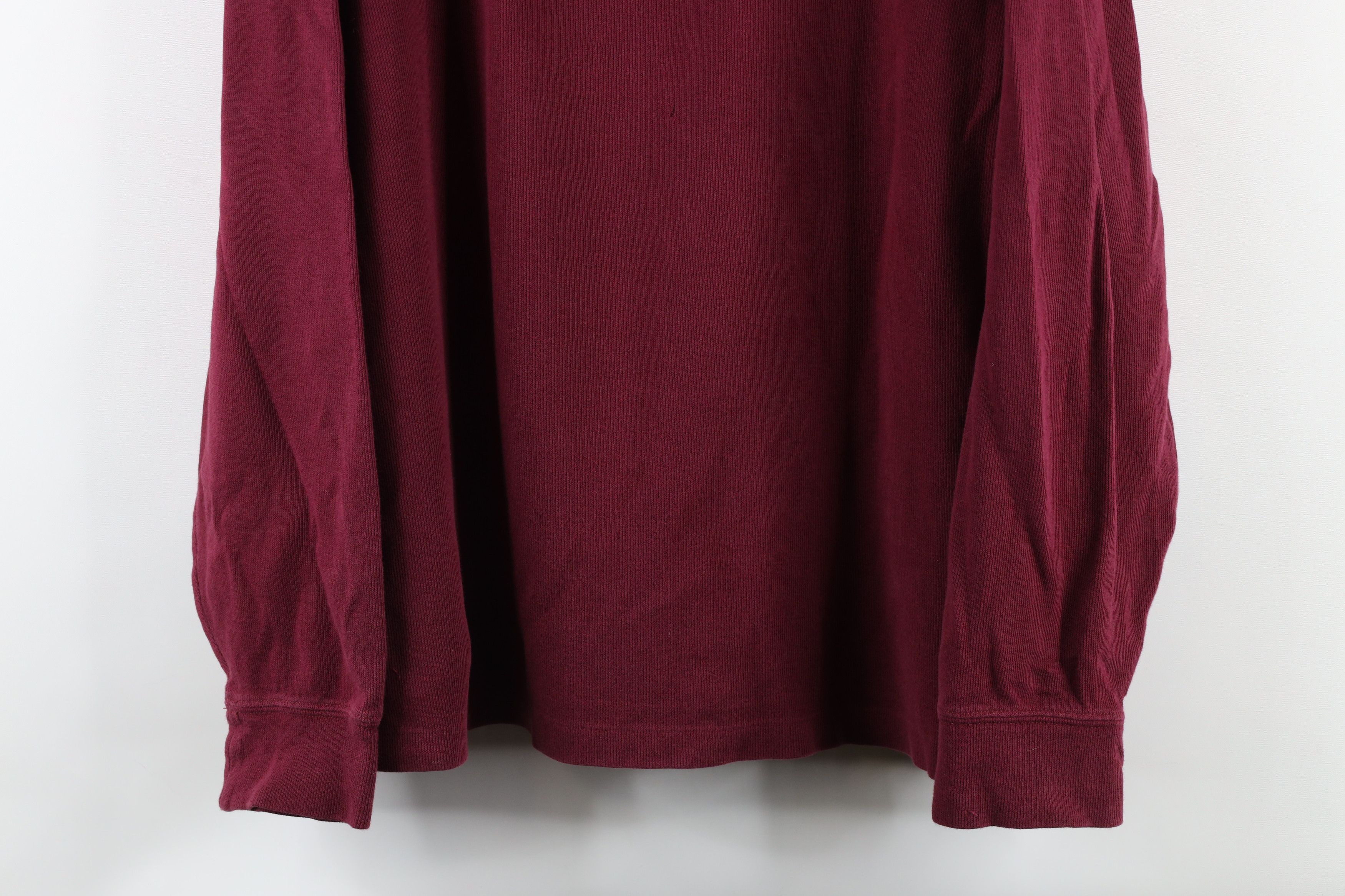 Ralph Lauren × Vintage Ralph Lauren Rib Knit Half Zip Pullover Sweater Maroon Size US L / EU 52-54 / 3 - 3 Thumbnail