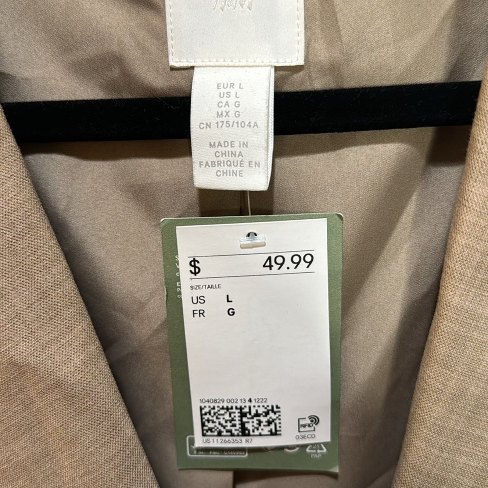 H&M H&M Men’s Double-breasted Button Blazer- Beige Size L Size US L / EU 52-54 / 3 - 5 Thumbnail