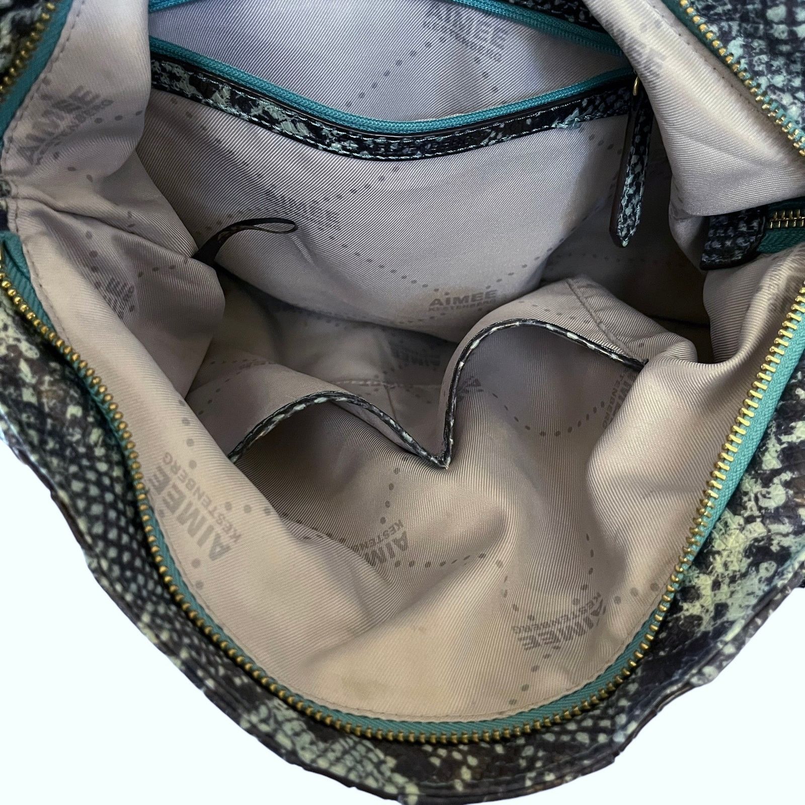 Other Aimee Kestenberg Tuscany Cobra Print Leather Suede Hobo Size ONE SIZE - 5 Thumbnail