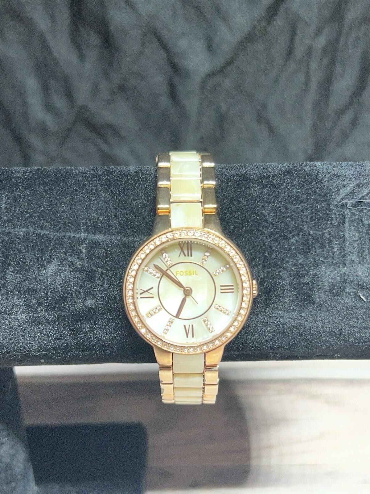 Fossil Women's Fossil Virginia Crystallized Rose Gold Watch Size ONE SIZE - 1 Thumbnail