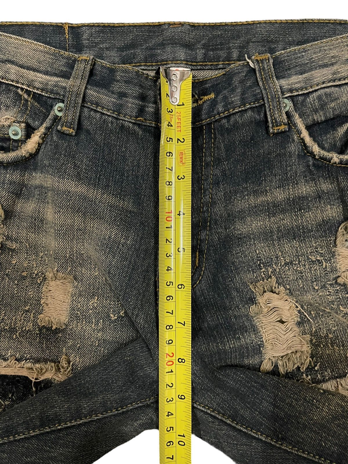 If Six Was Nine Vintage Japanese Brand Mud Wash Style Distressed Jeans Size US 30 / EU 46 - 13 Thumbnail