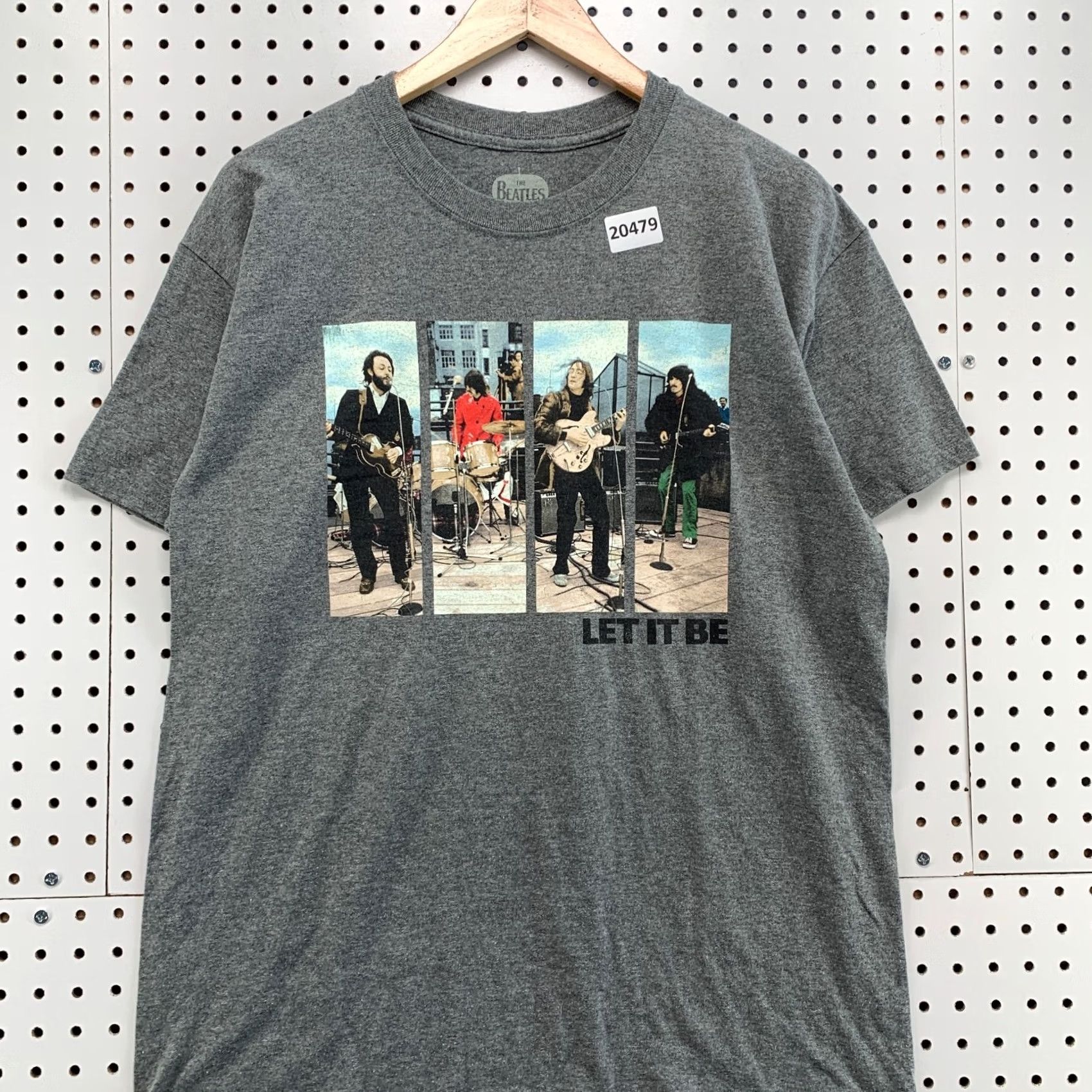 Vintage The Beatles Shirt Gray Let It Be Rock Music Band TEE Adult Large 21x29.5 Size US L / EU 52-54 / 3 - 5 Thumbnail