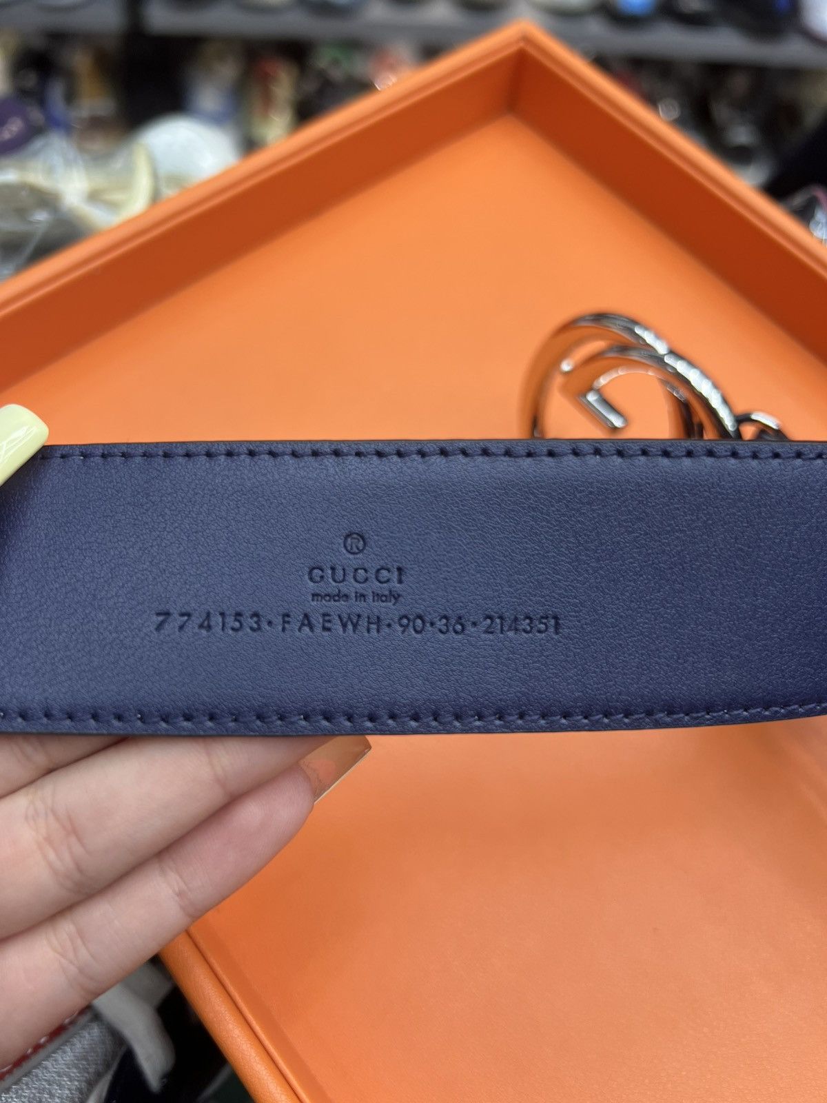 Gucci Gucci Chroma Belt Blue Gradient Canvas Monogram Print Size 36 - 9 Thumbnail