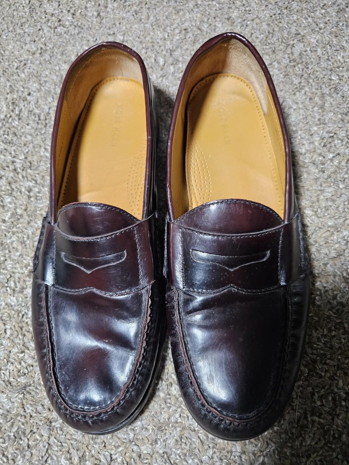 Cole Haan Cole Haan 03504 Burgundy Leather Slip-On Dress Loafers 14D Size US 14 / EU 47 - 3 Thumbnail