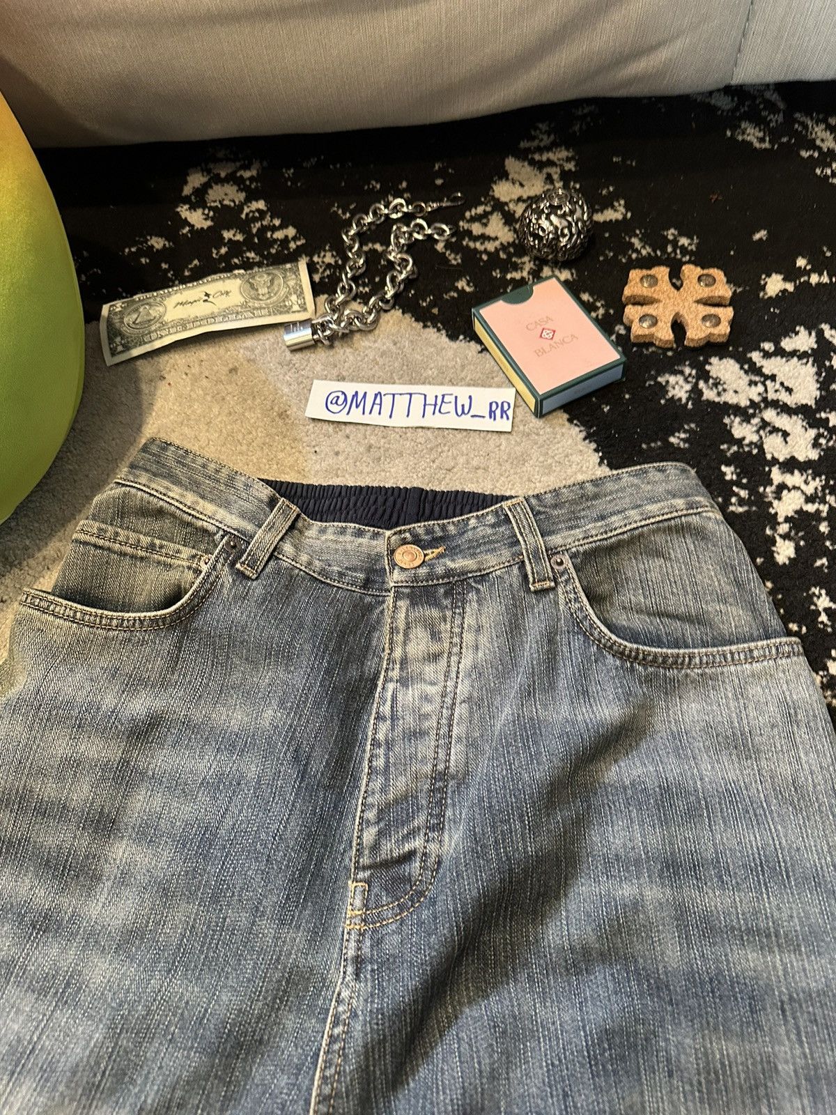 Balenciaga BALENCIAGA SS23 HYBRID DENIM NAVY SWEATPANTS Size US 32 / EU 48 - 4 Thumbnail