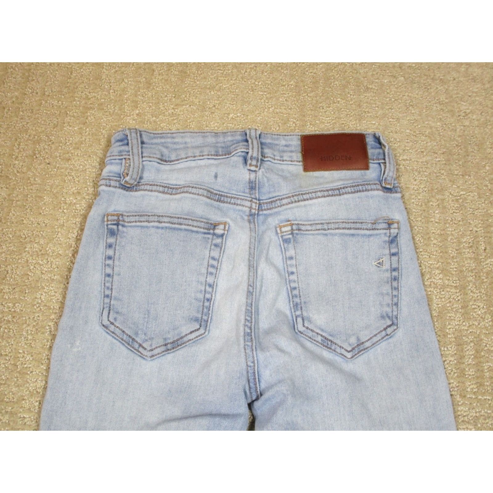 Vintage Hidden Jeans Women 24 Blue High Rise Flared Distressed Light Wash Fray Hem Pants 5-Pocket Denim Slim Regular Blue "" Size 42" / US 20 - 4 Thumbnail
