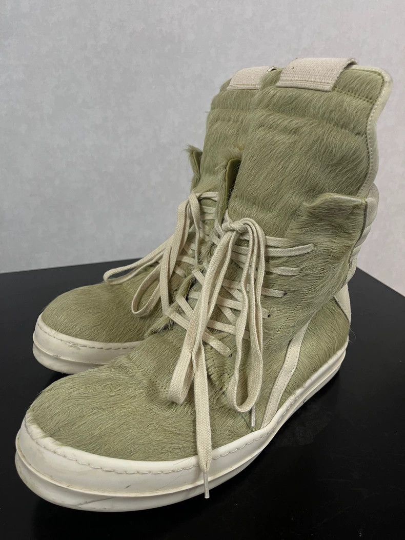 Rick Owens Rick Owens Matcha green horsehair inverted triangle sneake Size US 10 / EU 43 - 1 Thumbnail