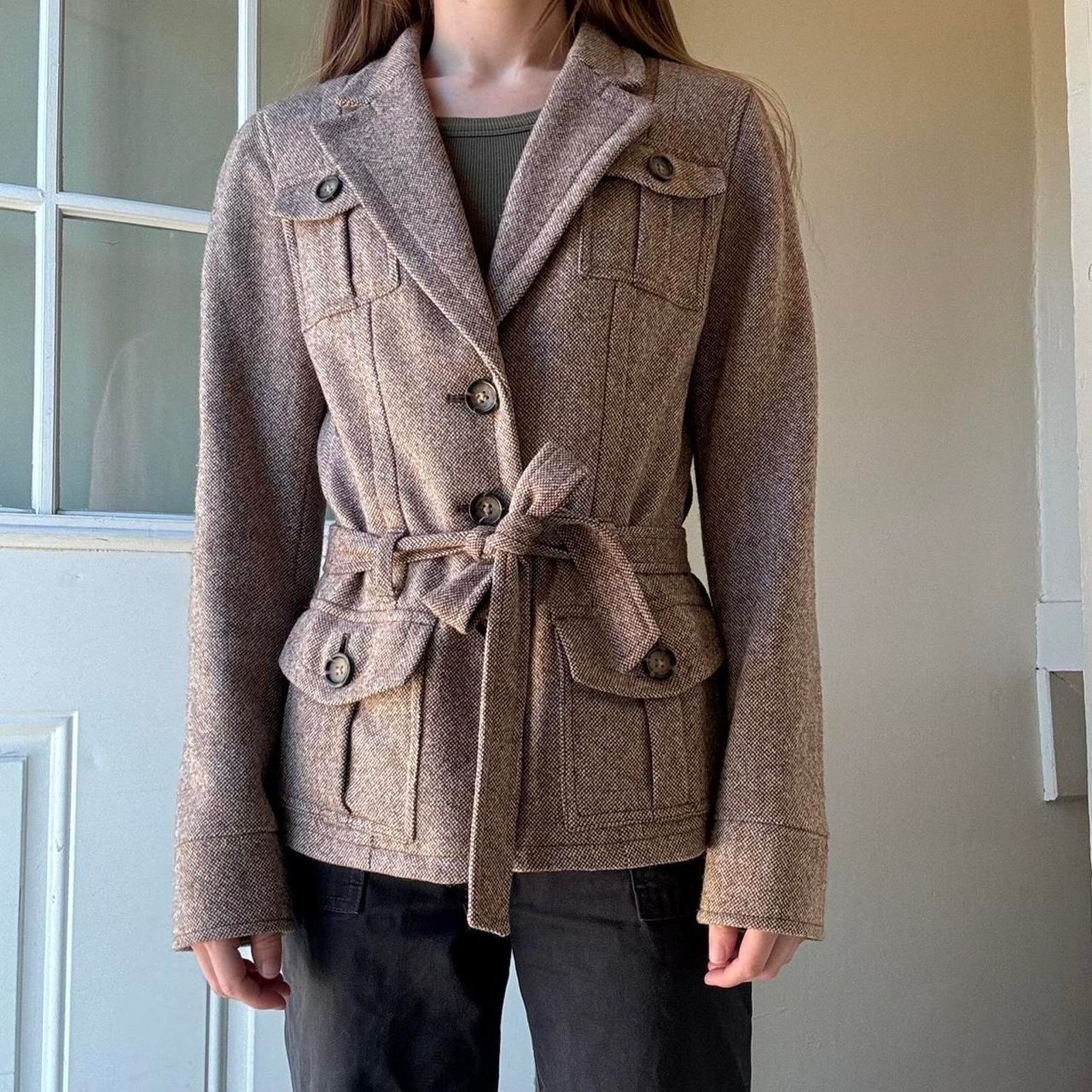 Banana Republic Banana Republic Wool Belted Coat 4 Professional Classic Fall Size S / US 4 / IT 40 - 1 Thumbnail