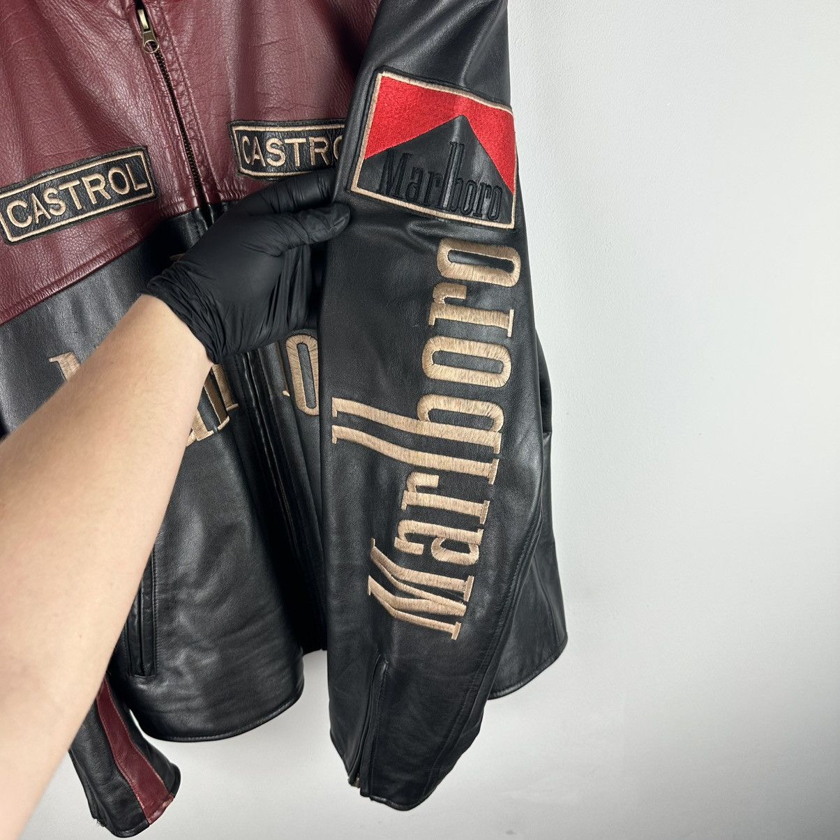 Marlboro Vintage Rare Marlboro Racing Leather Jacket Brando Size US XXL / EU 58 / 5 - 8 Thumbnail