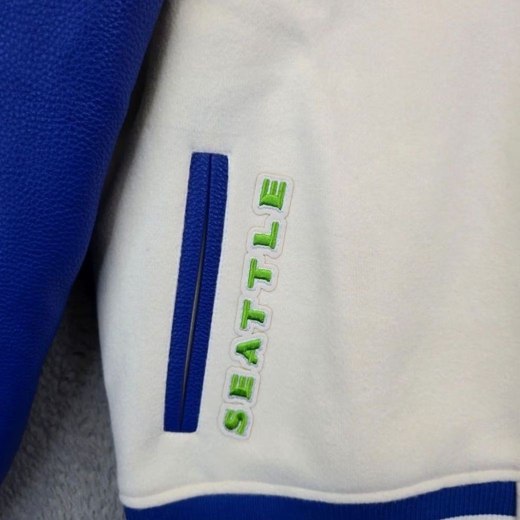 Vintage Seattle Seahawks Standard Jacket Women's 1XL Blue Varsity Bomber Classic Retro New Football, Women's — image 6 of 6