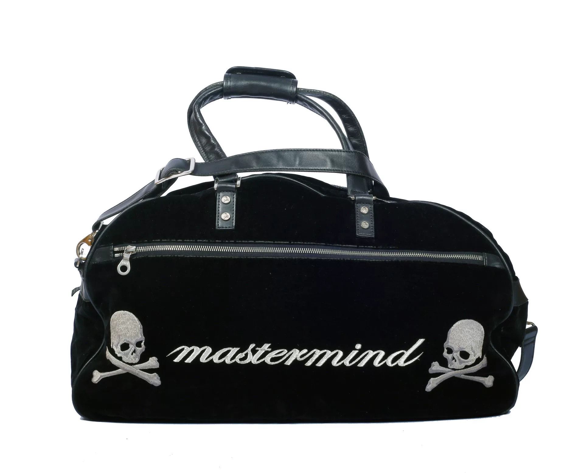 Mastermind Japan 12AW Silver Velvet Boston Bag