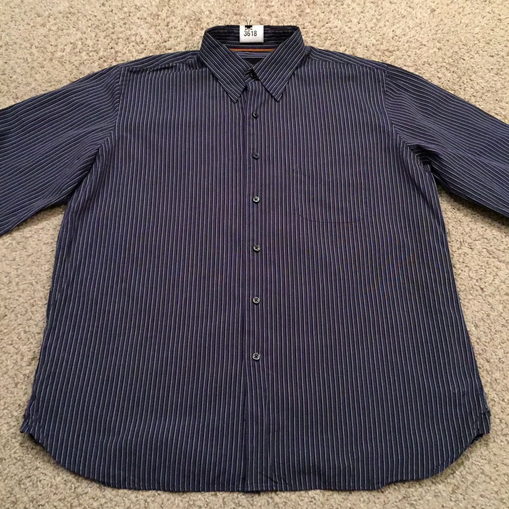 Jos. A. Bank Jos. A. Bank Shirt Mens Large Blue Striped Long Sleeve Button Up Size US L / EU 52-54 / 3 - 5 Thumbnail