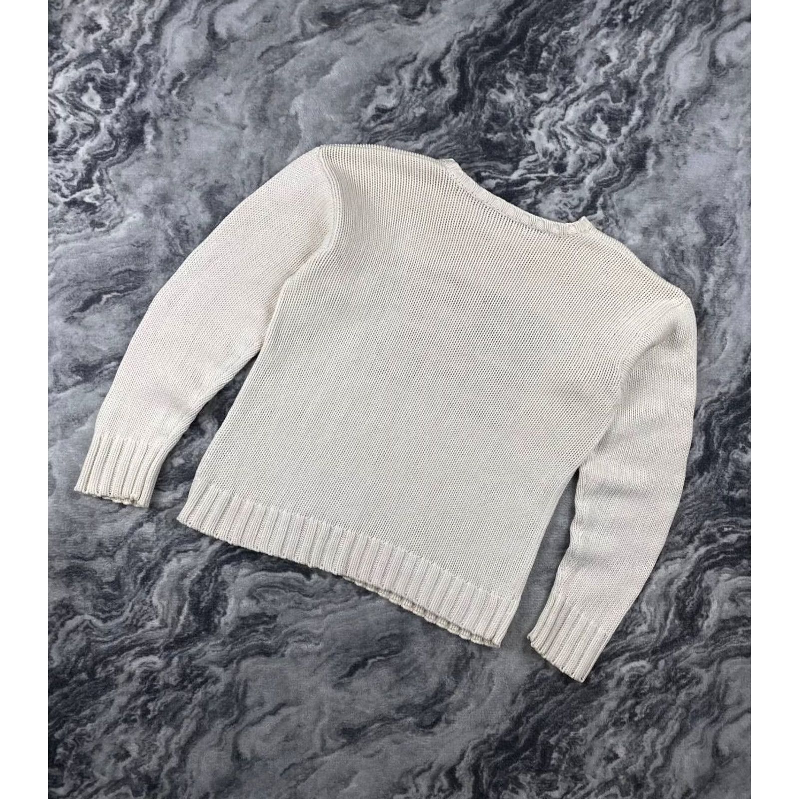 Polo Ralph Lauren VINTAGE Polo Ralph Lauren Knit Sweater Flag USA 90s Women Size S White Size S / US 4 / IT 40 - 6 Thumbnail