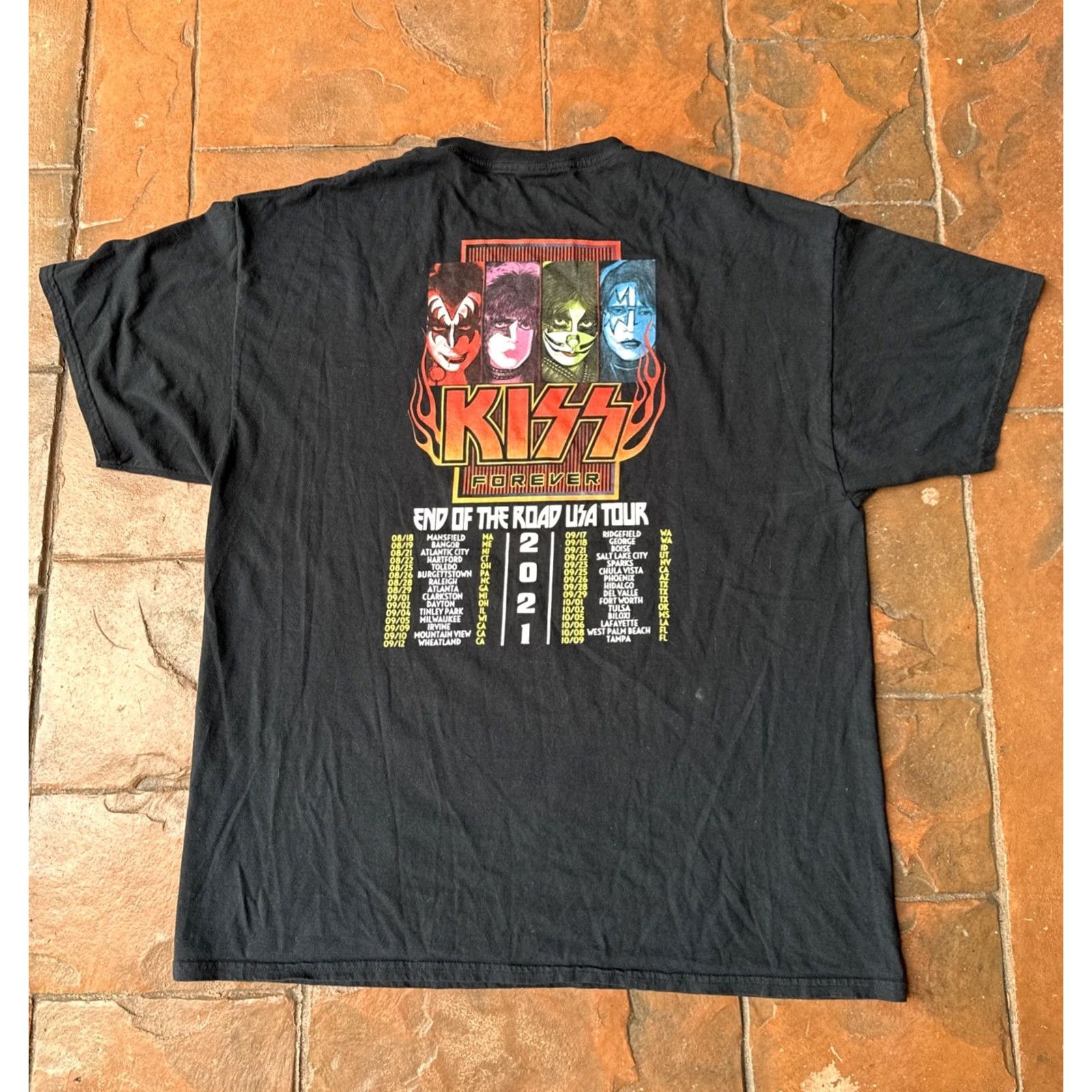Fruit Of The Loom KISS End Of The Road World Tour Band Concert T-Shirt XL Double Sided Size US XL / EU 56 / 4 - 3 Thumbnail