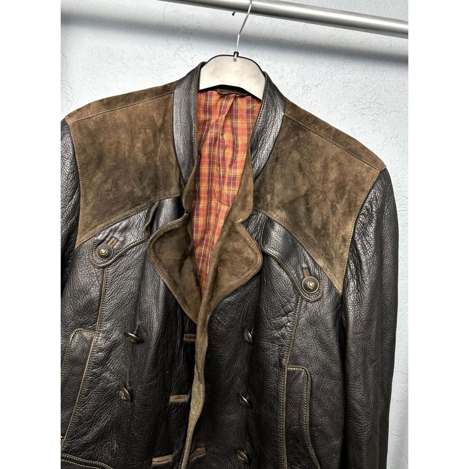 Vintage Meindl 90s Vintage Mens Leather Jacket Trachten Size 50 (M) Black Coat, Windbreaker, 90s Theme, Germany, Vintage Mens Jacket Size US M / EU 48-50 / 2 - 2 Thumbnail
