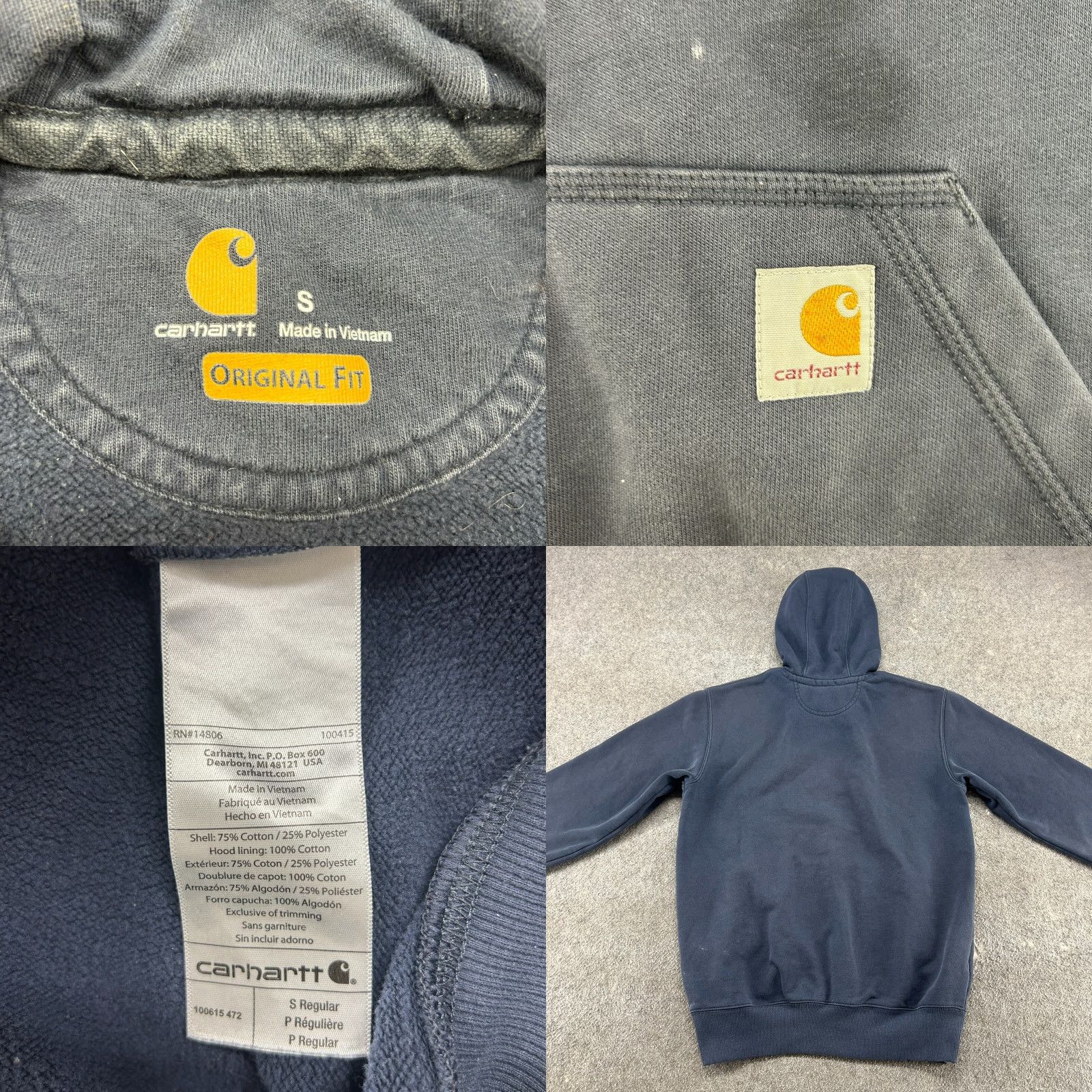 Carhartt Carhartt Hoodie Mens Small Blue Pullover Rain Defender Original Workwear Sweater Size US S / EU 44-46 / 1 - 9 Thumbnail