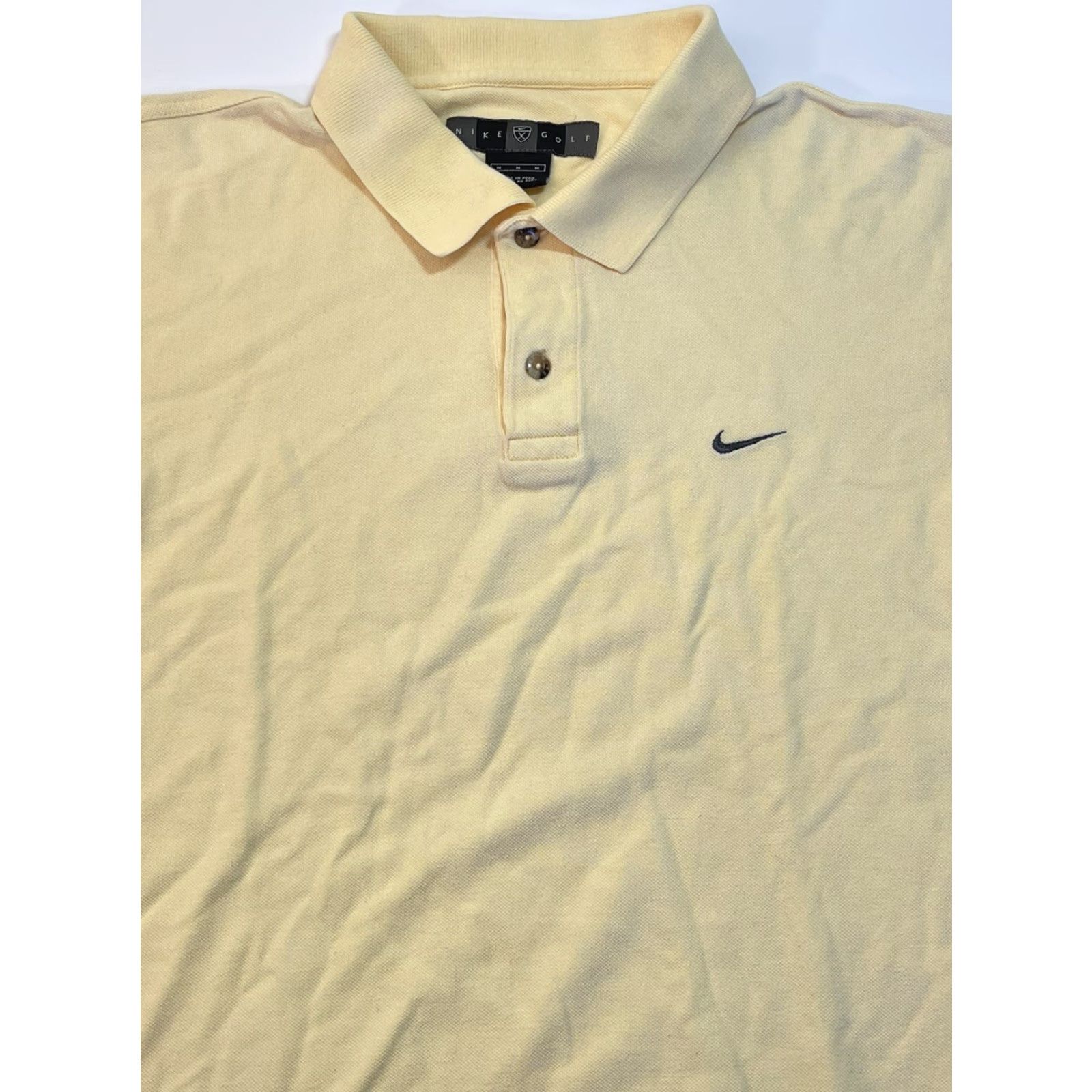 Nike VINTAGE Nike Golf Polo Shirt Mens Polo Sz M Yellow Black Swoosh Dri-Fit Nike Golf Logo Sports Golf Mens Size US M / EU 48-50 / 2 - 2 Thumbnail