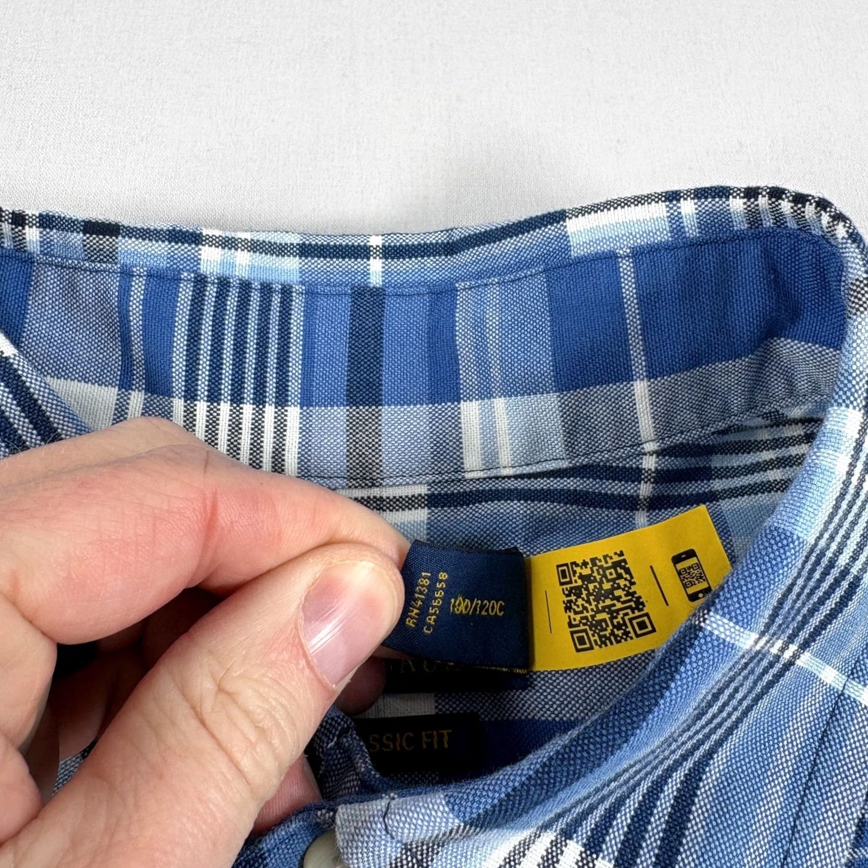 Polo Ralph Lauren Polo Ralph Lauren Shirt Mens LT Large Tall Blue Plaid Classic Fit Flesh Pony Size US L / EU 52-54 / 3 - 5 Thumbnail