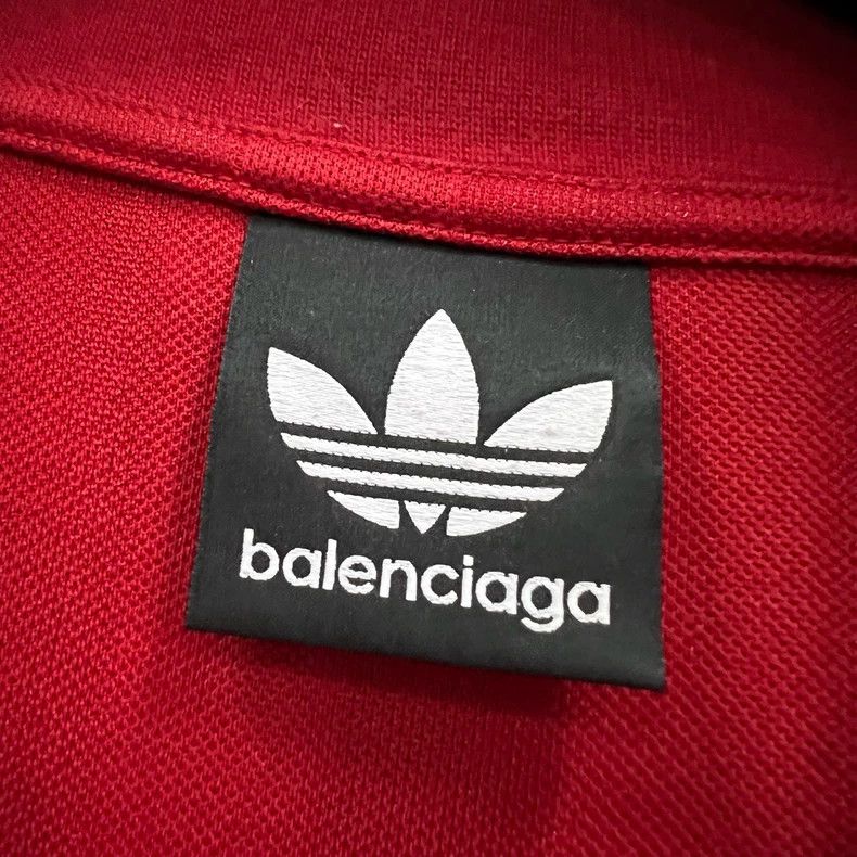 Balenciaga Balenciaga Adidas co-branded red logo printed round neck j Size US M / EU 48-50 / 2 - 3 Thumbnail