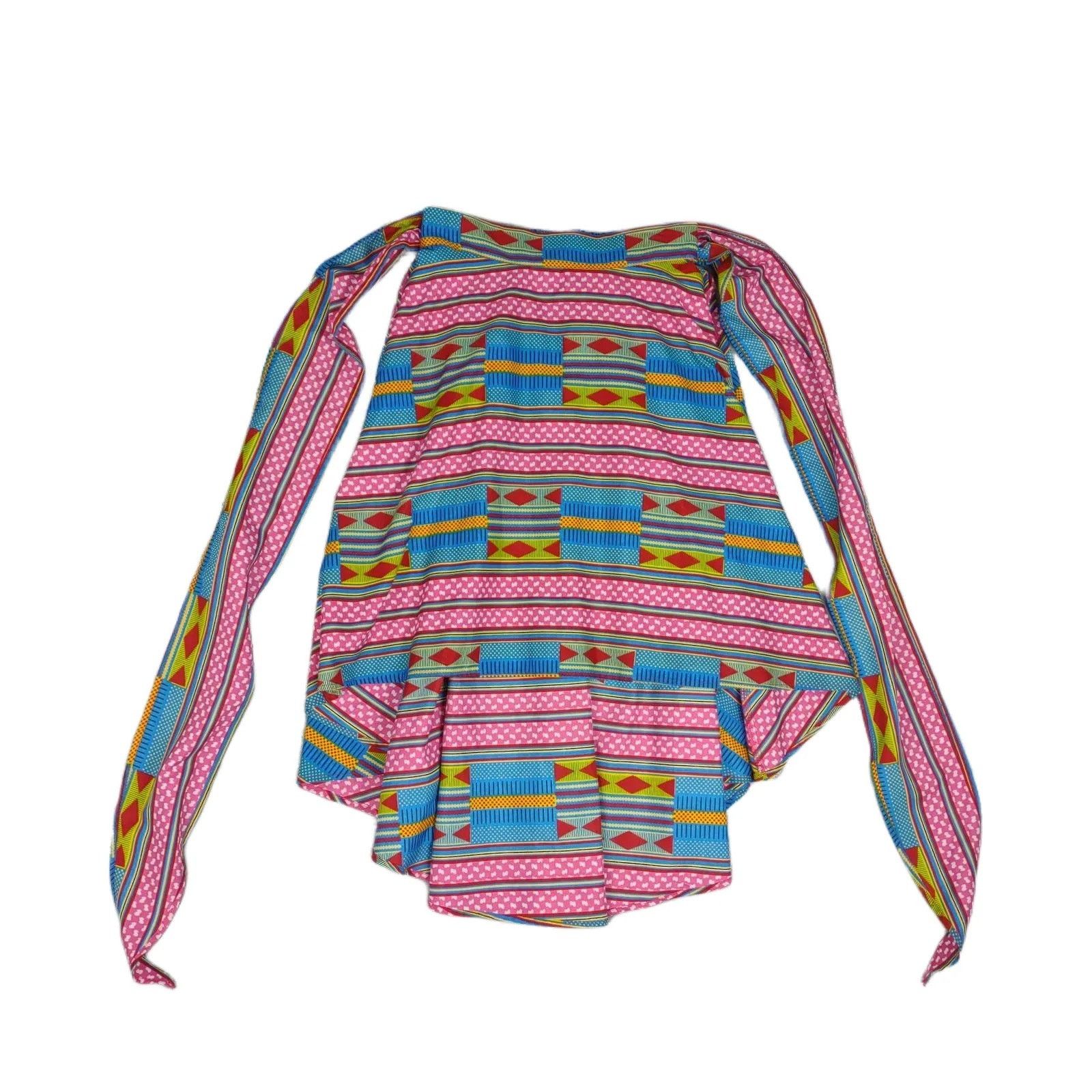 Other Shenbolen Tie Waist African Tribal Print Dashiki HiLow Skirt Size 28" / US 6 / IT 42 - 3 Thumbnail