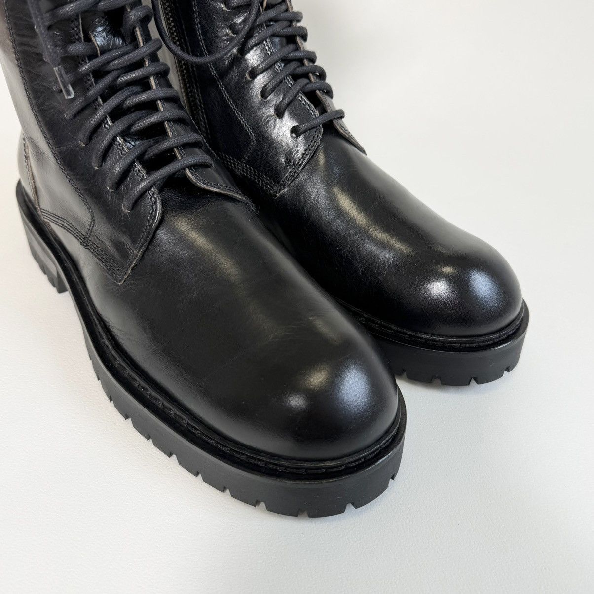 Early 2010s Black Leather Combat Boots