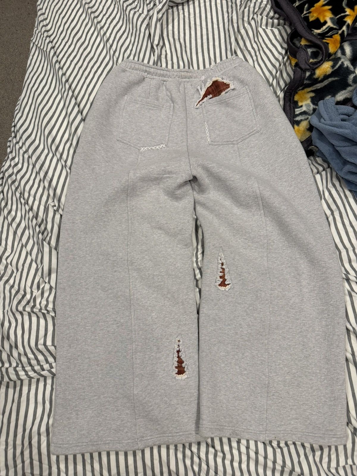 Other distressed grey sweats w plaid under. down for offers Size US 34 / EU 50 - 2 Thumbnail
