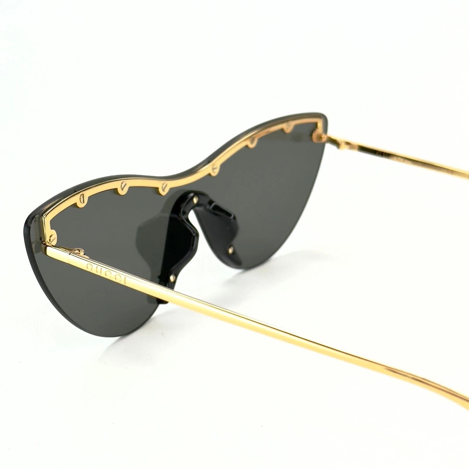 Gucci GUCCI GG0666S STAR 0666 Black Gold Cat Eye Sunglasses 001 Size ONE SIZE - 4 Thumbnail