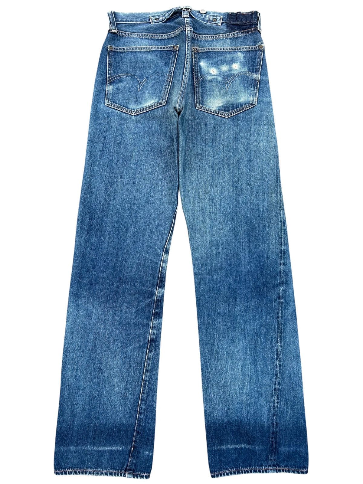 Kapital Vintage Levis Big E Selvedge Buckle Back Thrashed Denim Jean Size US 30 / EU 46 - 5 Thumbnail