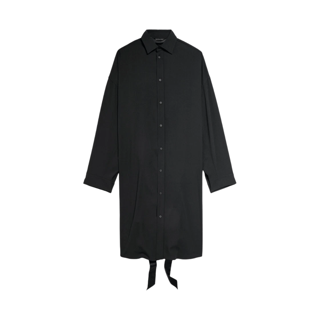 Balenciaga o1in1g0326 Lace-Up Shirt Dress in Black Size XS / US 0-2 / IT 36-38 - 1 Thumbnail