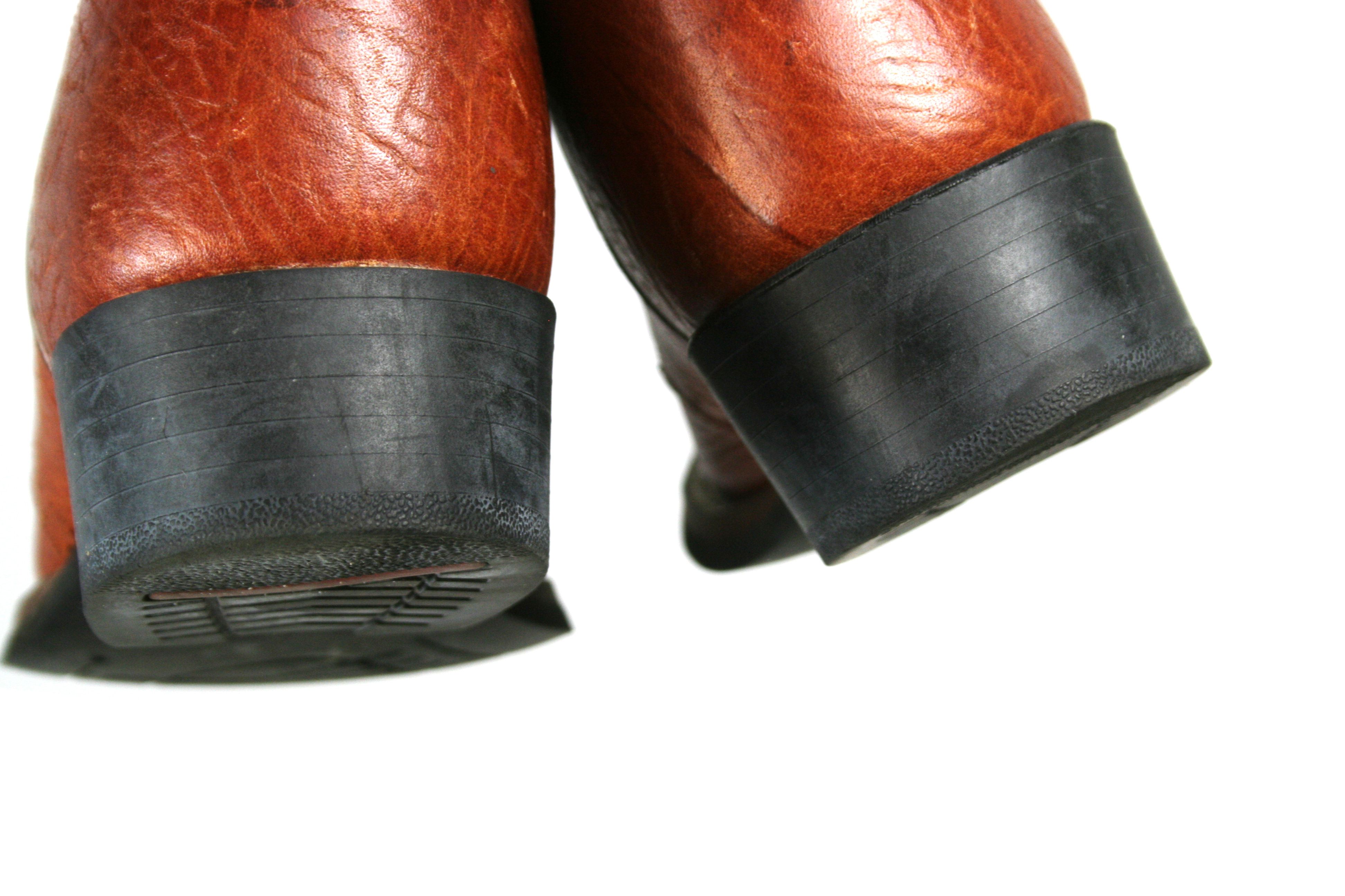 Tony Lama Cowboy Leather Square Toe Boots Size US 7.5 / EU 40-41 - 10 Thumbnail