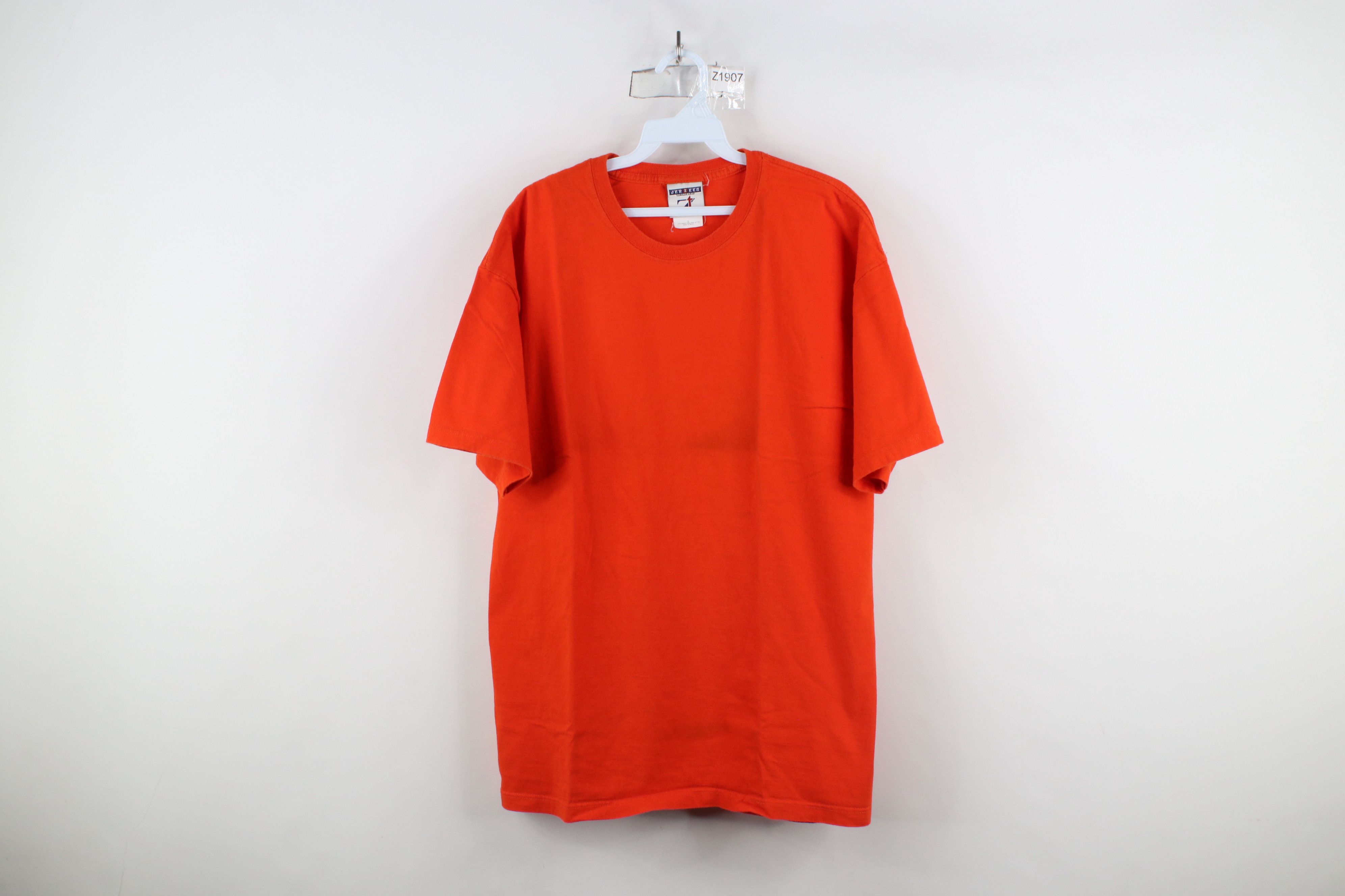 Vintage Vintage 90s Streetwear Blank Heavy Cotton T-Shirt Orange Size US L / EU 52-54 / 3 - 1 Thumbnail