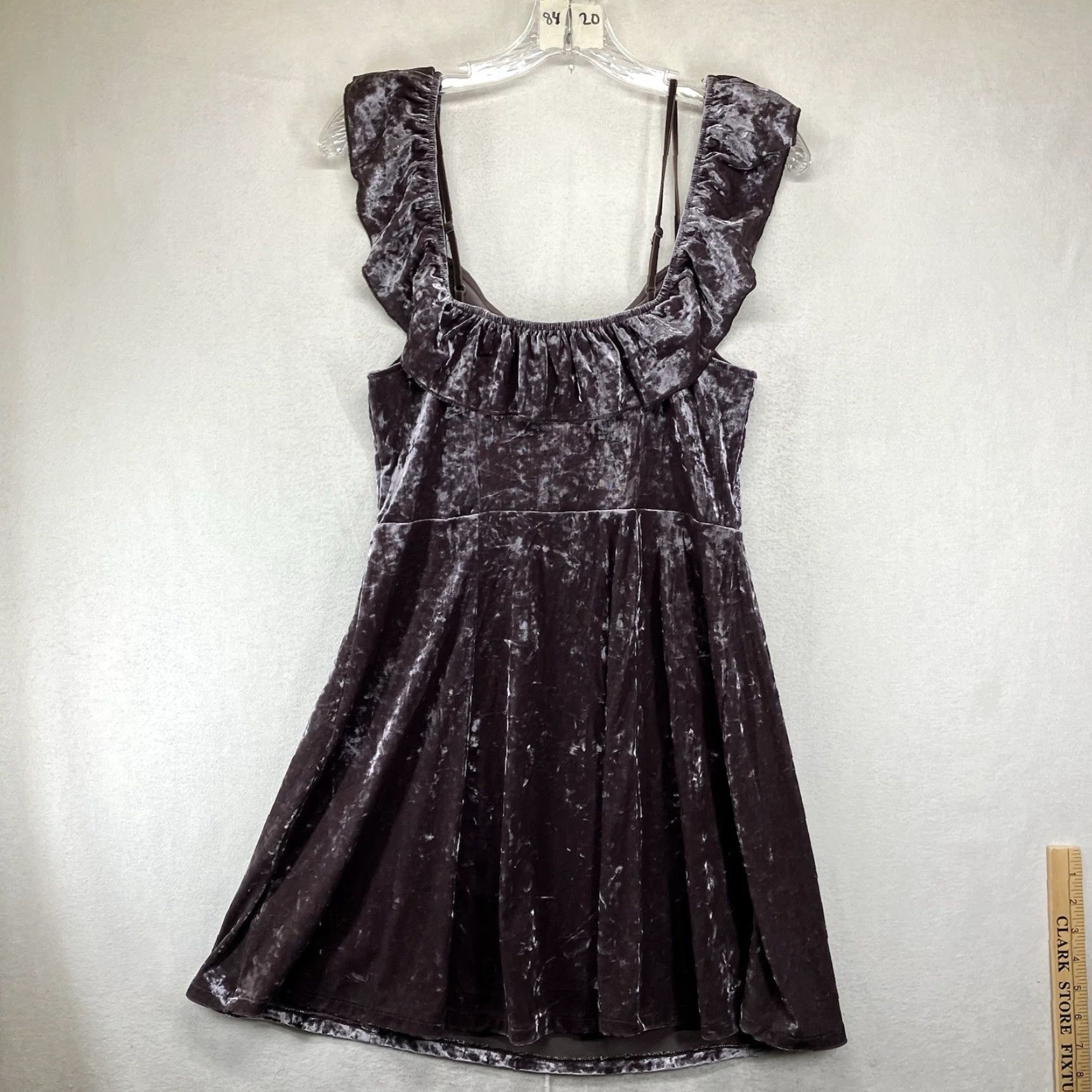 American Eagle Outfitters American Eagle Outfitters Dress Womens Medium Brown Velvet Slip Off-Shoulder Mini Size M / US 6-8 / IT 42-44 - 3 Thumbnail